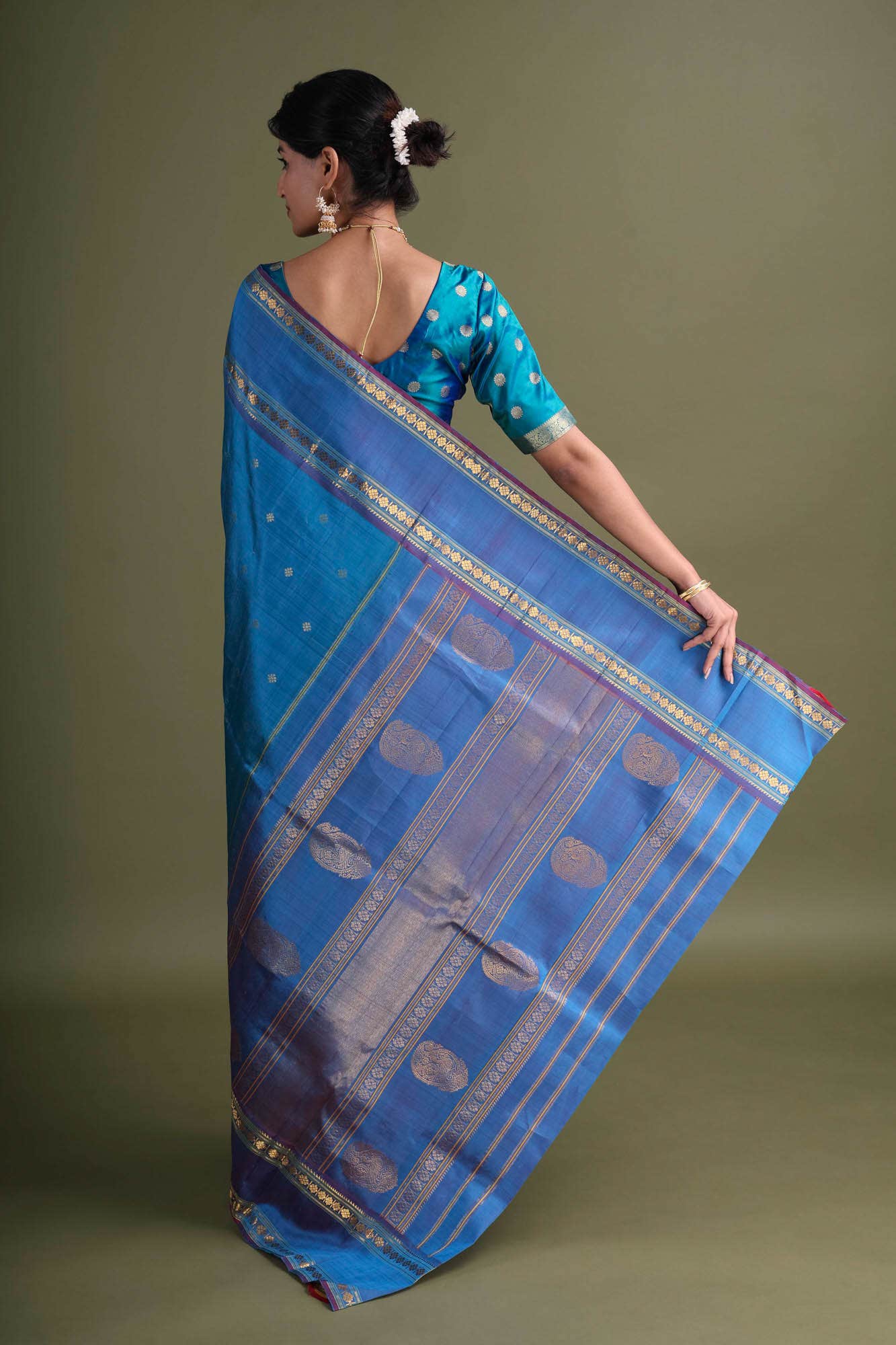 Blue Kanchipuram Saree