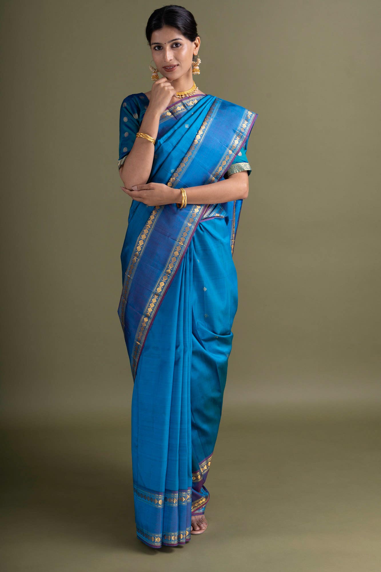 Blue Kanchipuram Saree