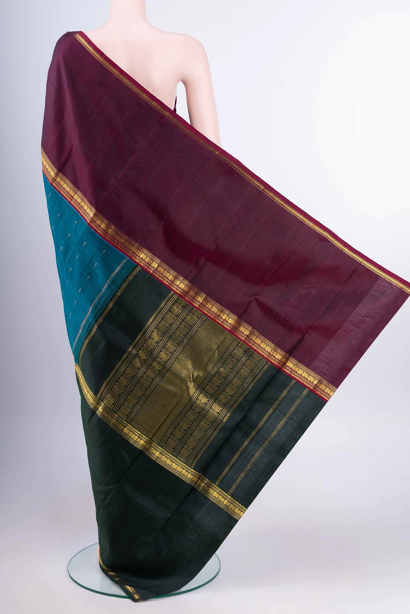 Dark Blue Kanchipuram Saree