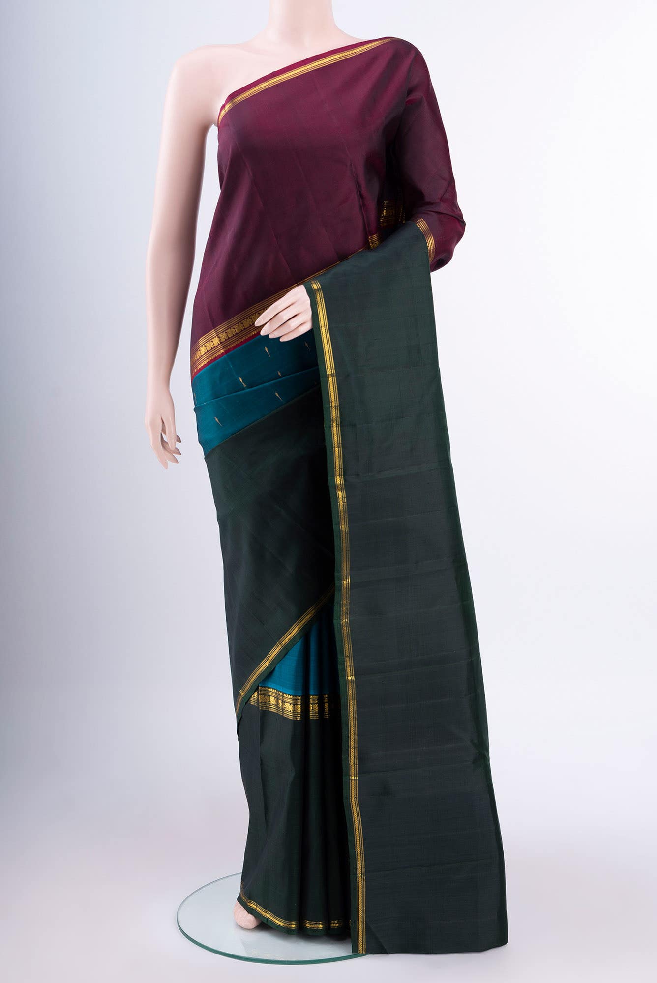 Dark Blue Kanchipuram Saree