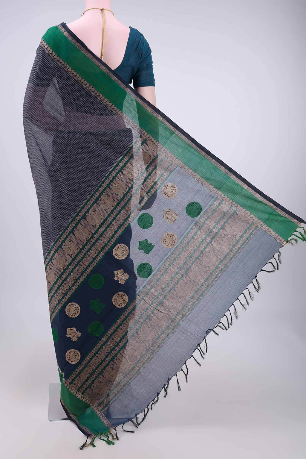 Blue Kanchi Cotton Saree