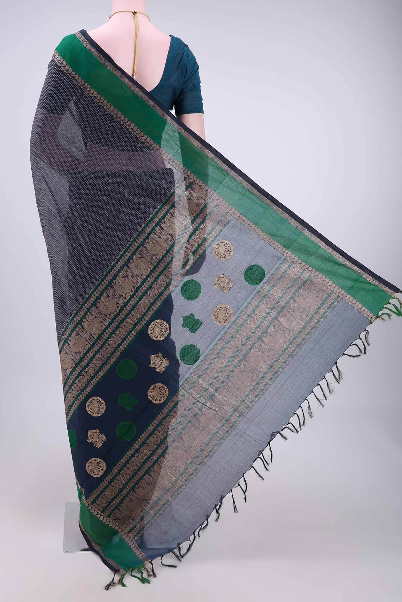 Blue Kanchi Cotton Saree