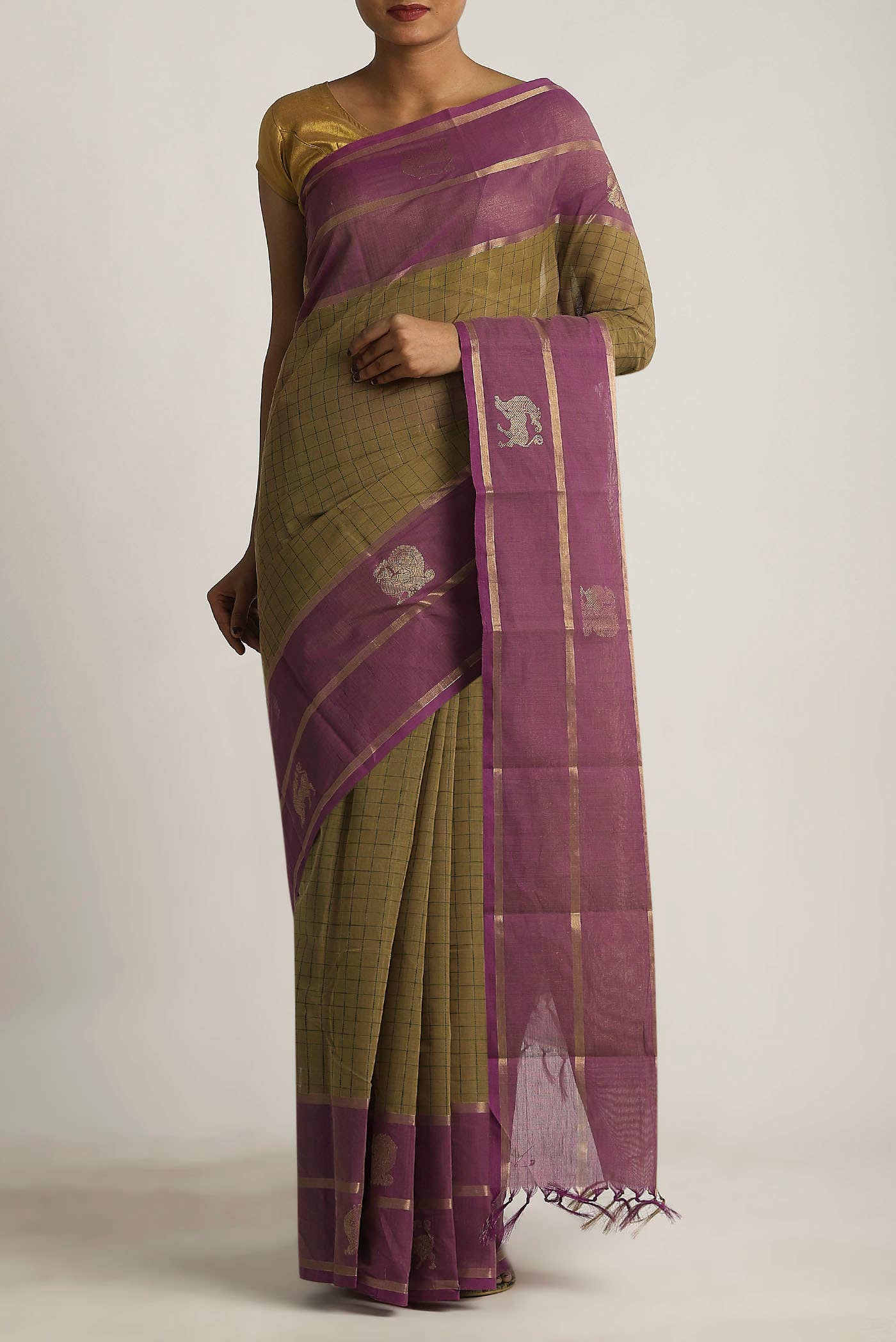 Green Kanchi Cotton Saree
