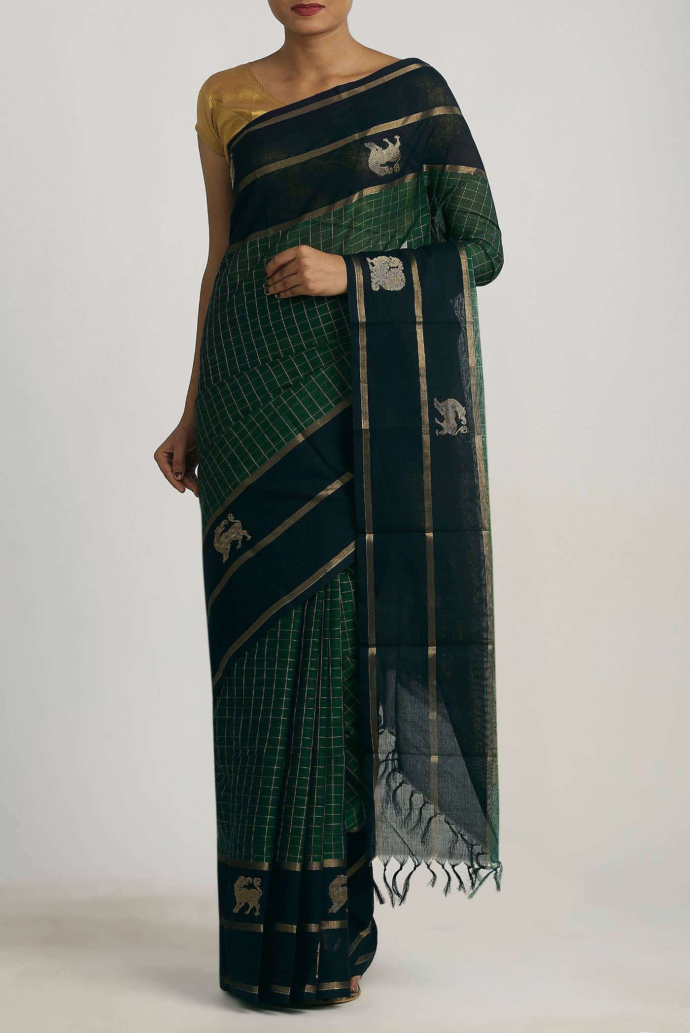 Green Kanchi Cotton Saree