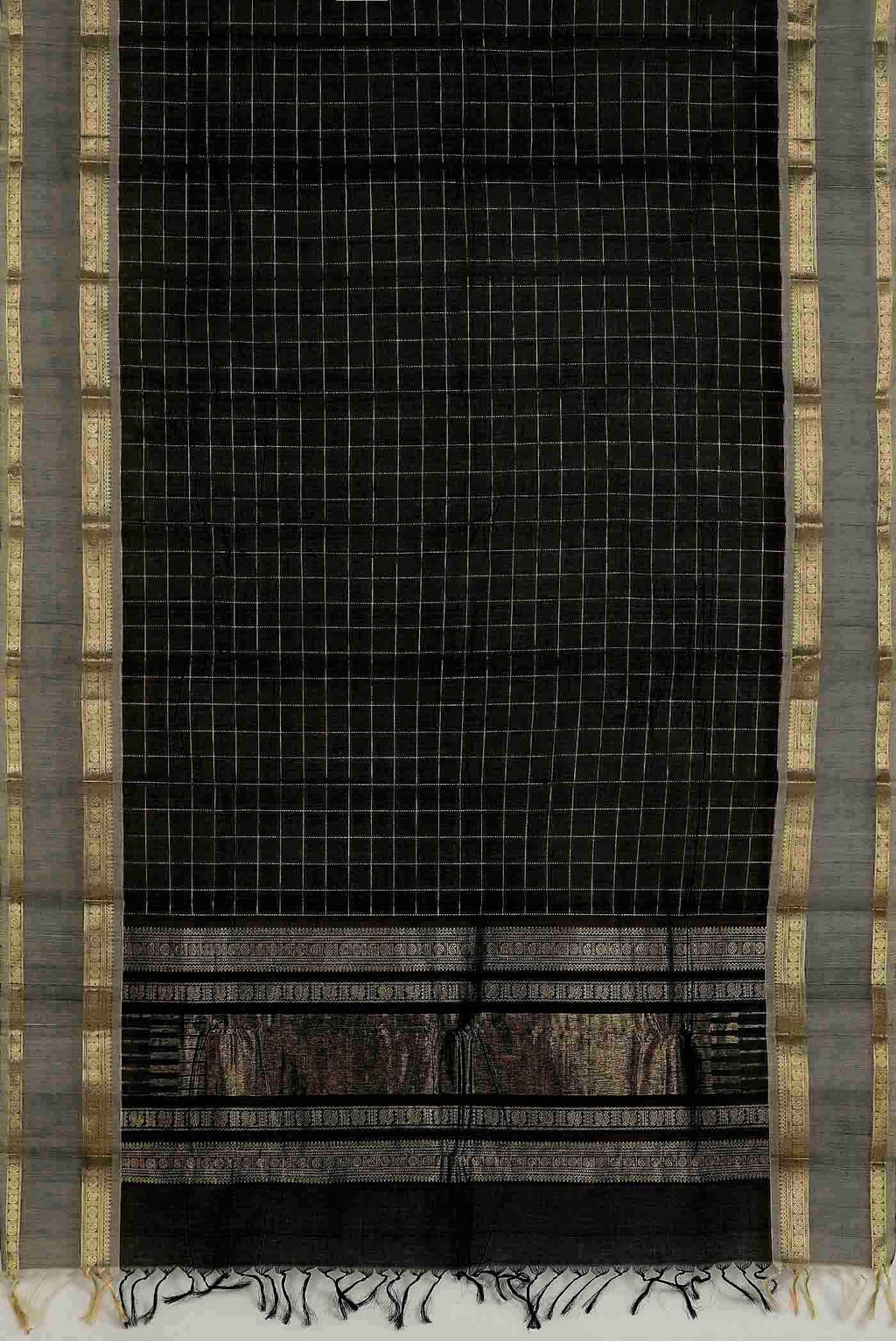 Black Kanchi Cotton Saree