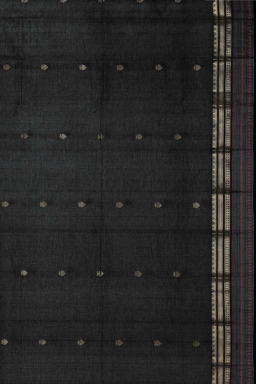 Black Kanchi Cotton Saree