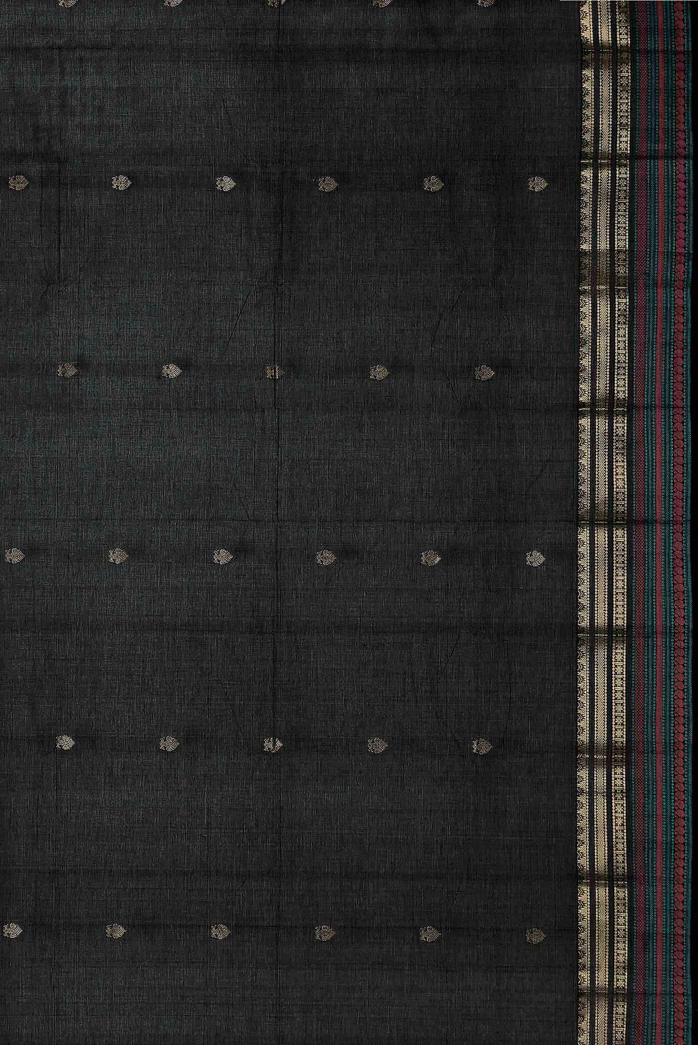 Black Kanchi Cotton Saree