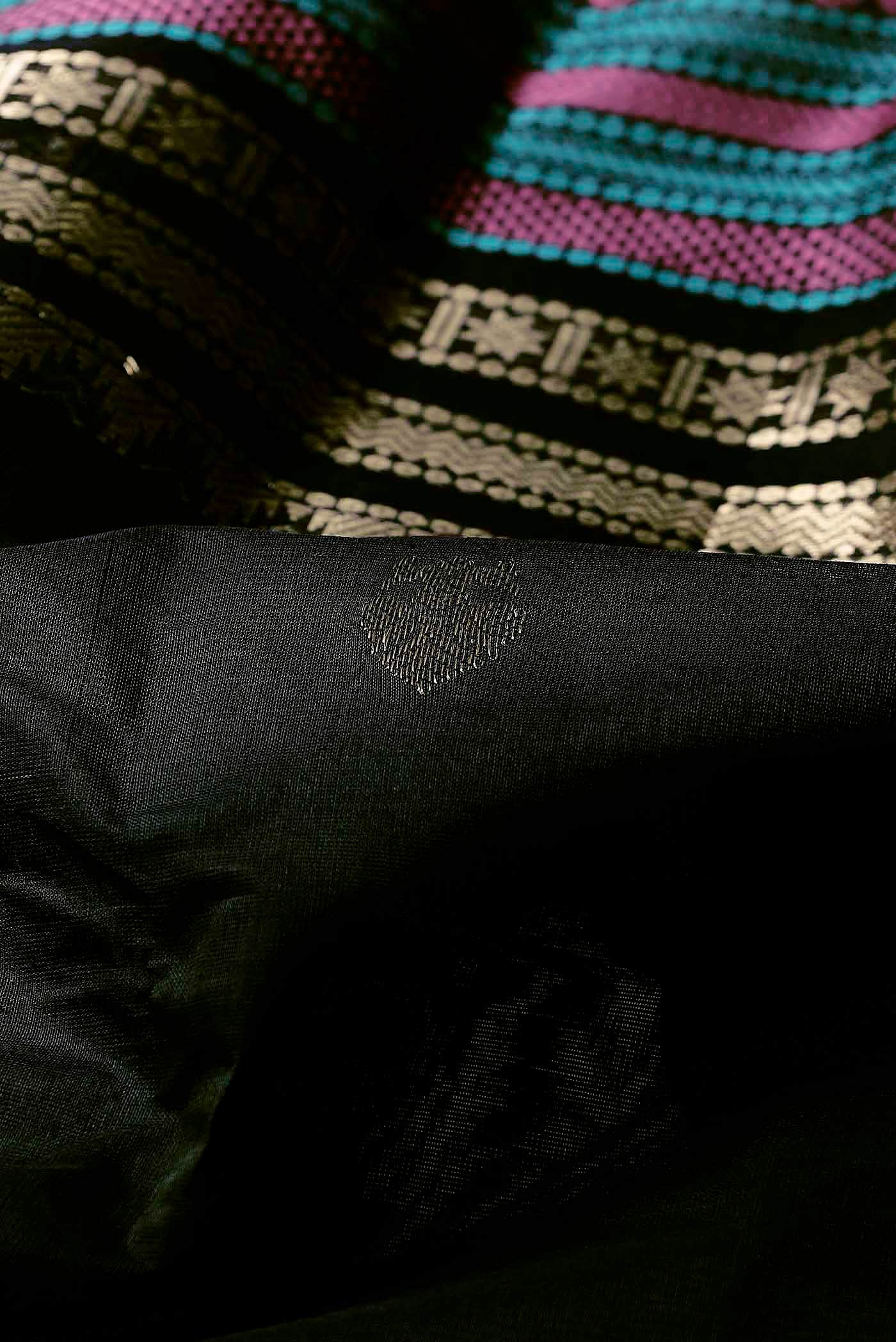 Black Kanchi Cotton Saree