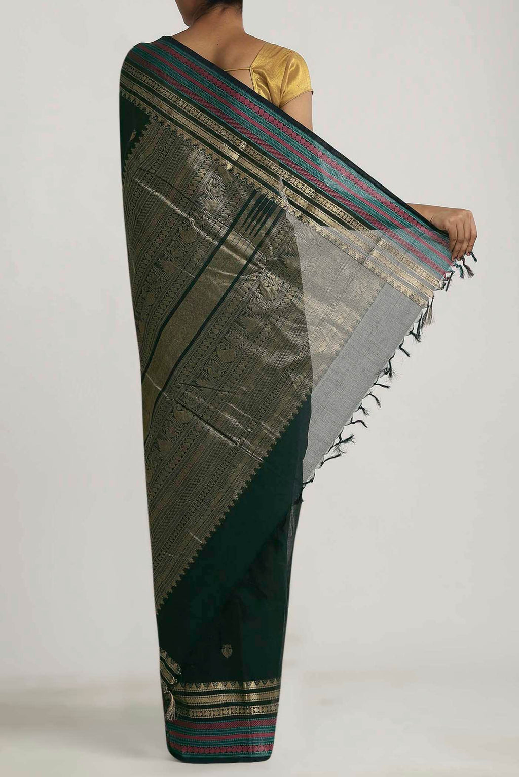 Black Kanchi Cotton Saree