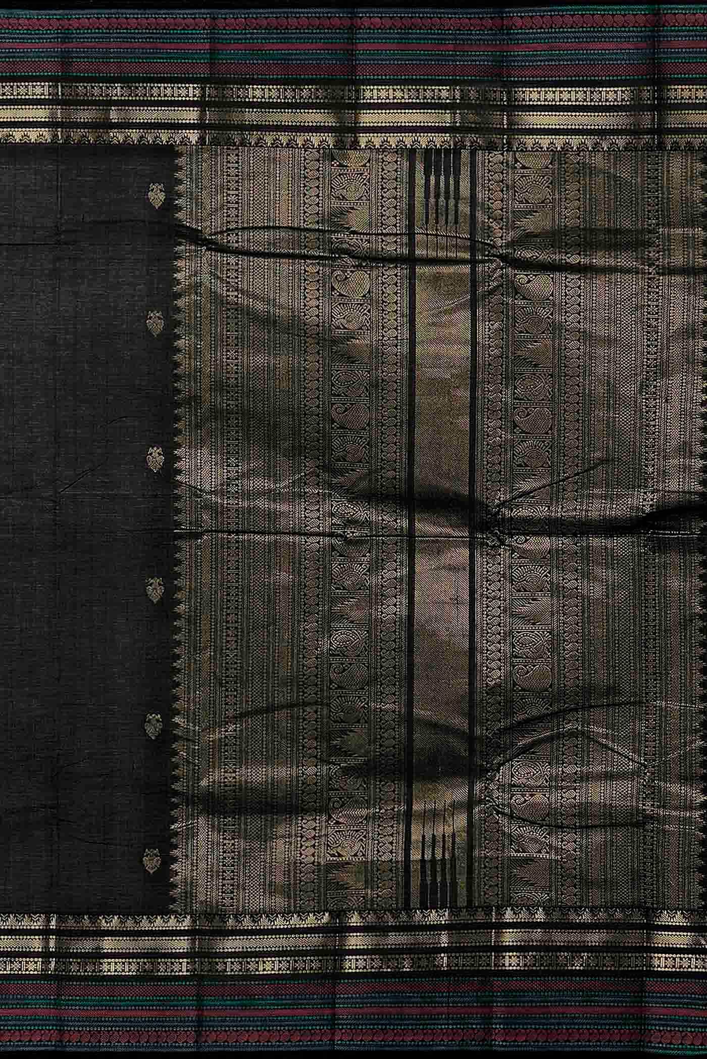 Black Kanchi Cotton Saree