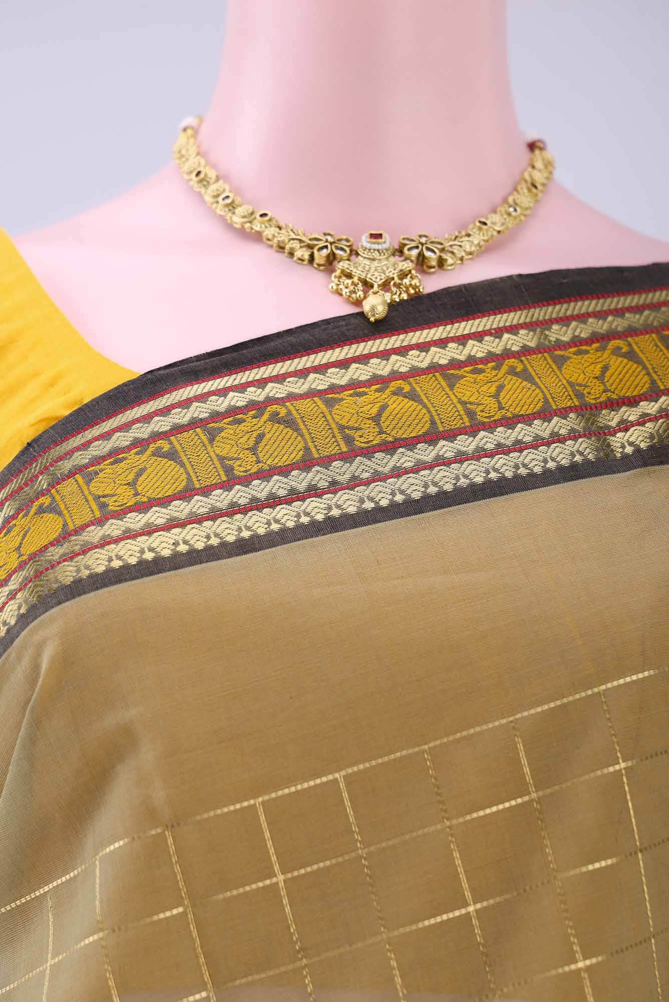 Beige Kanchi Cotton Saree
