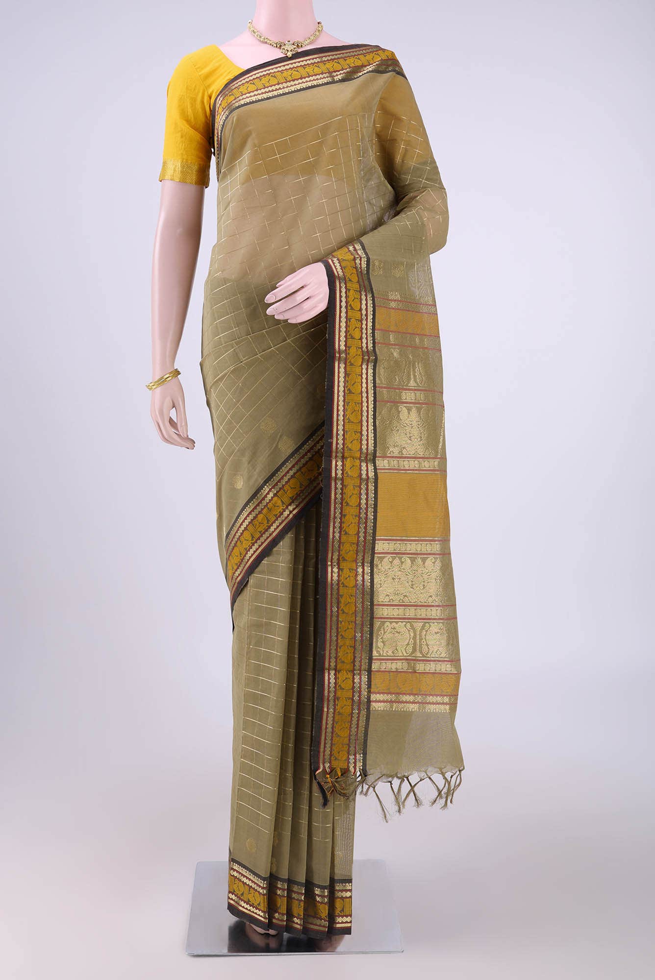 Beige Kanchi Cotton Saree