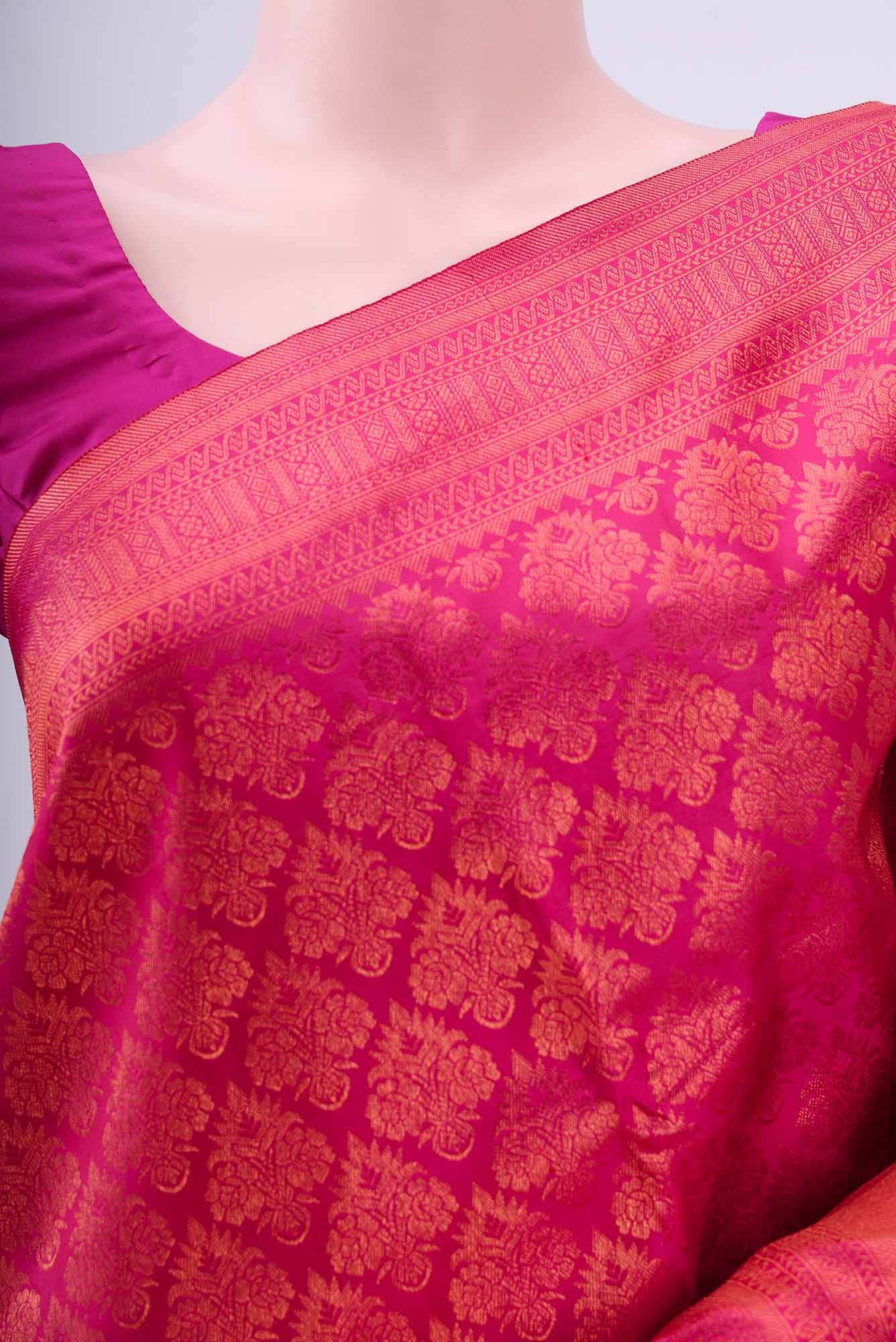 Dark Pink Kanchipuram Saree