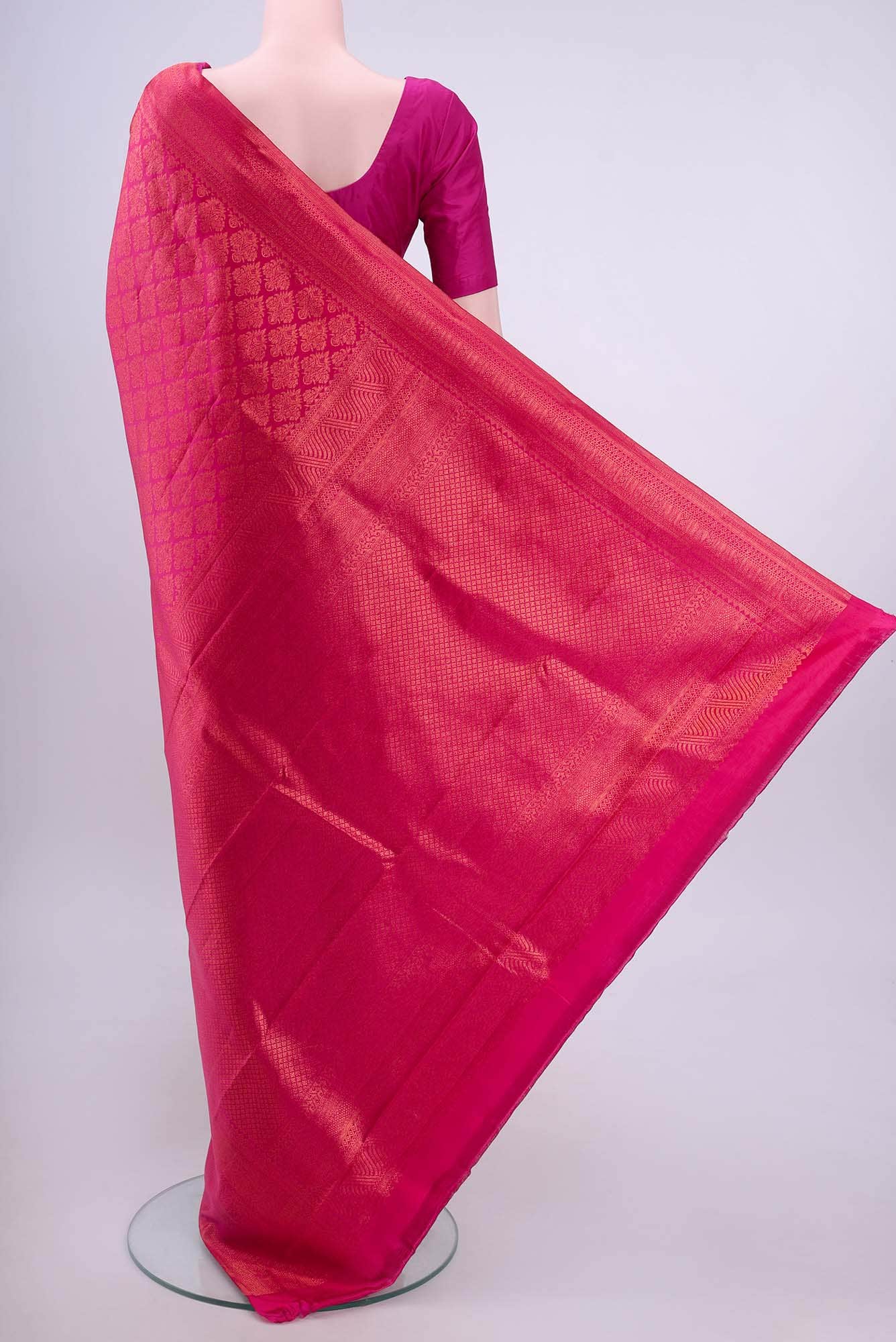 Dark Pink Kanchipuram Saree
