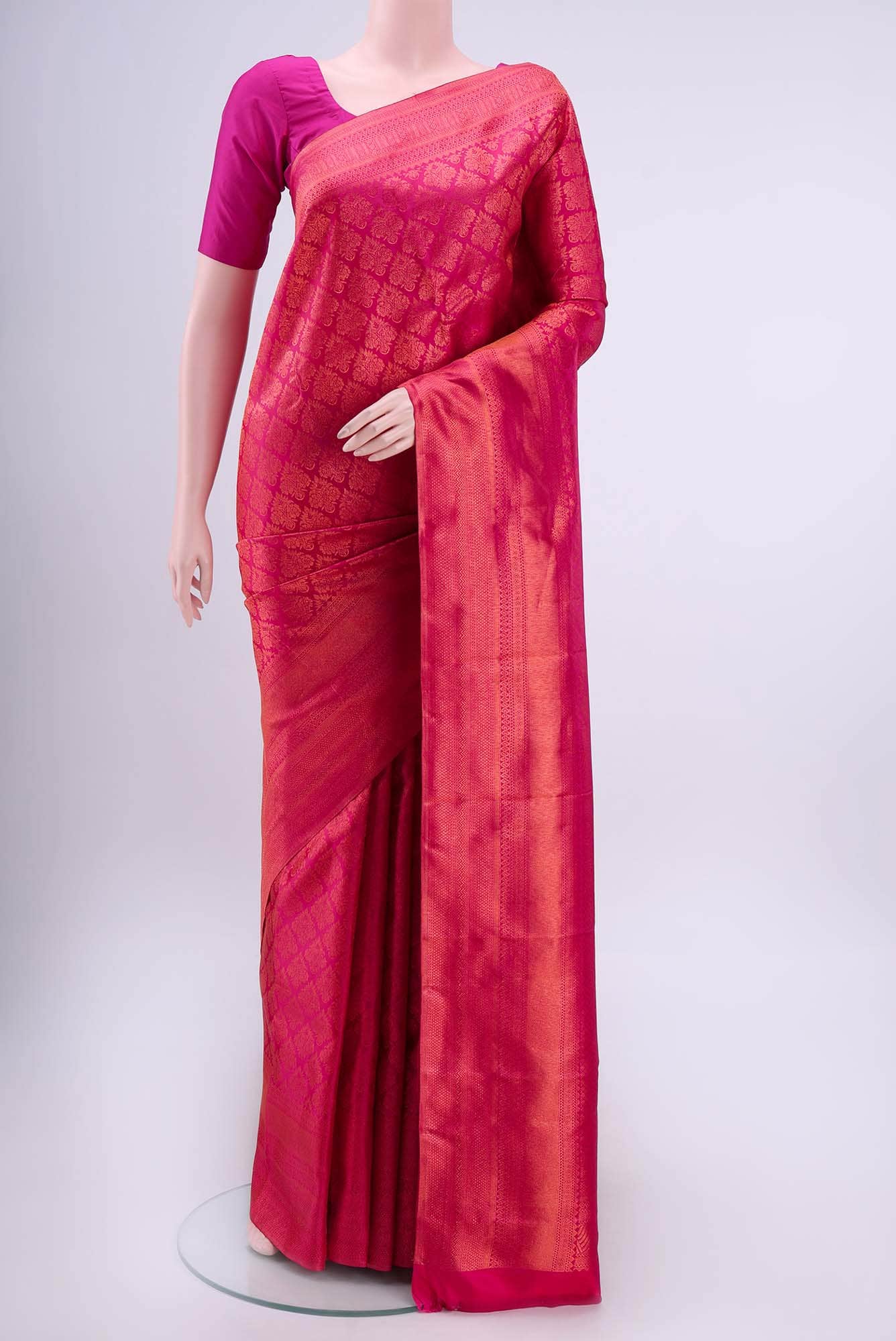 Dark Pink Kanchipuram Saree