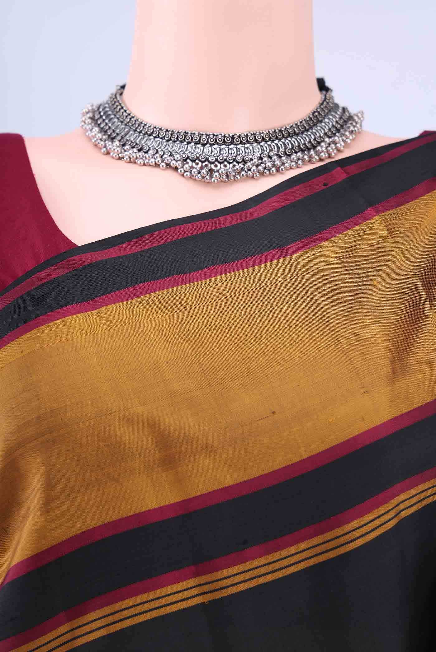 Black Kanchipuram Silk Saree