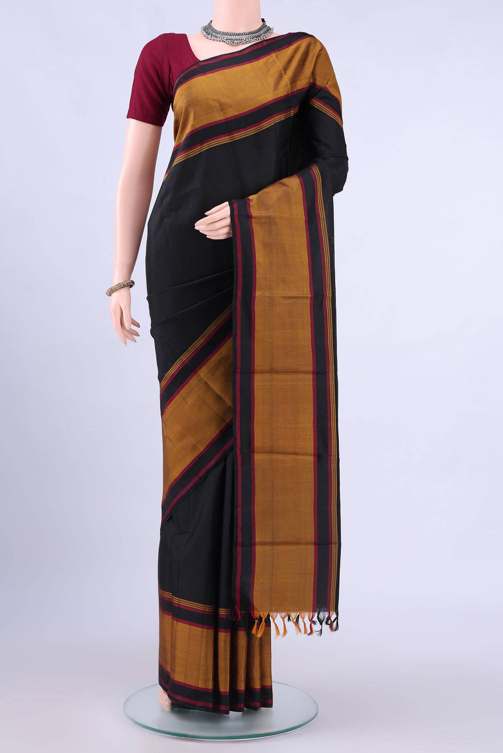 Black Kanchipuram Silk Saree