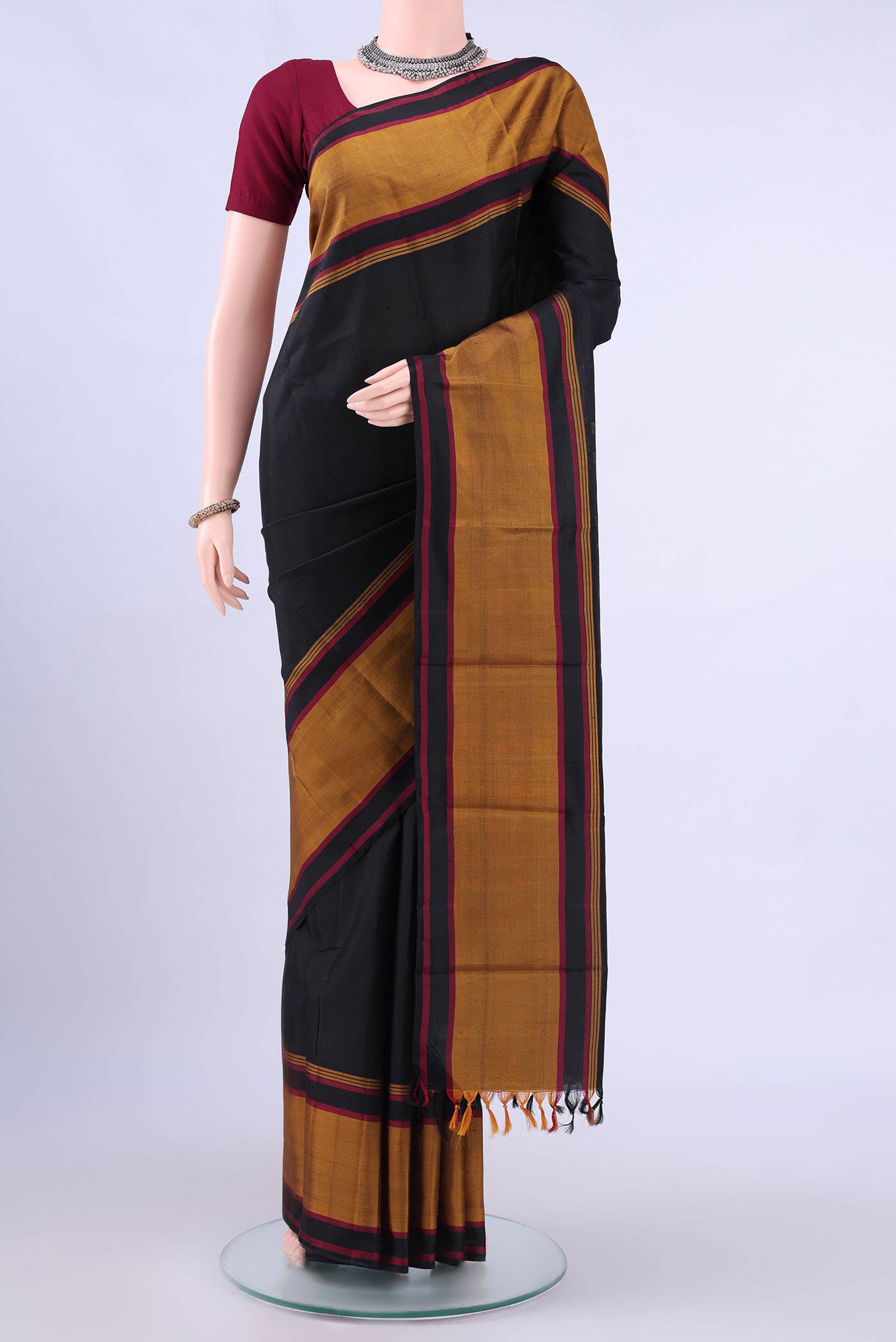 Black Kanchipuram Silk Saree