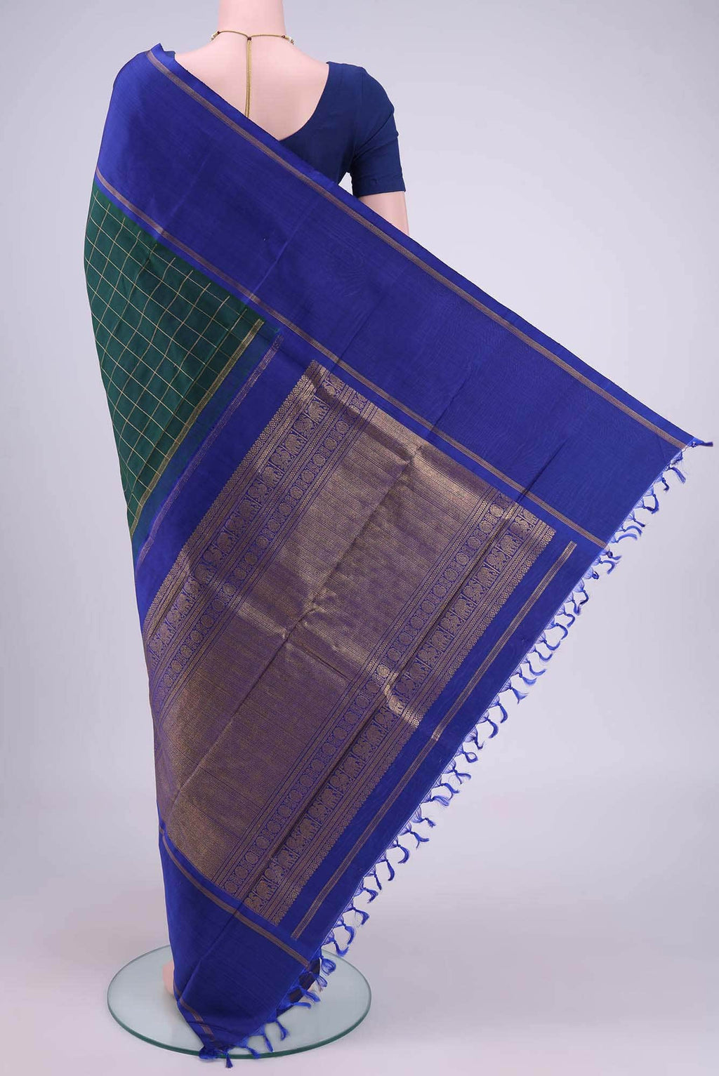 Bottle Green Kanchipuram Saree