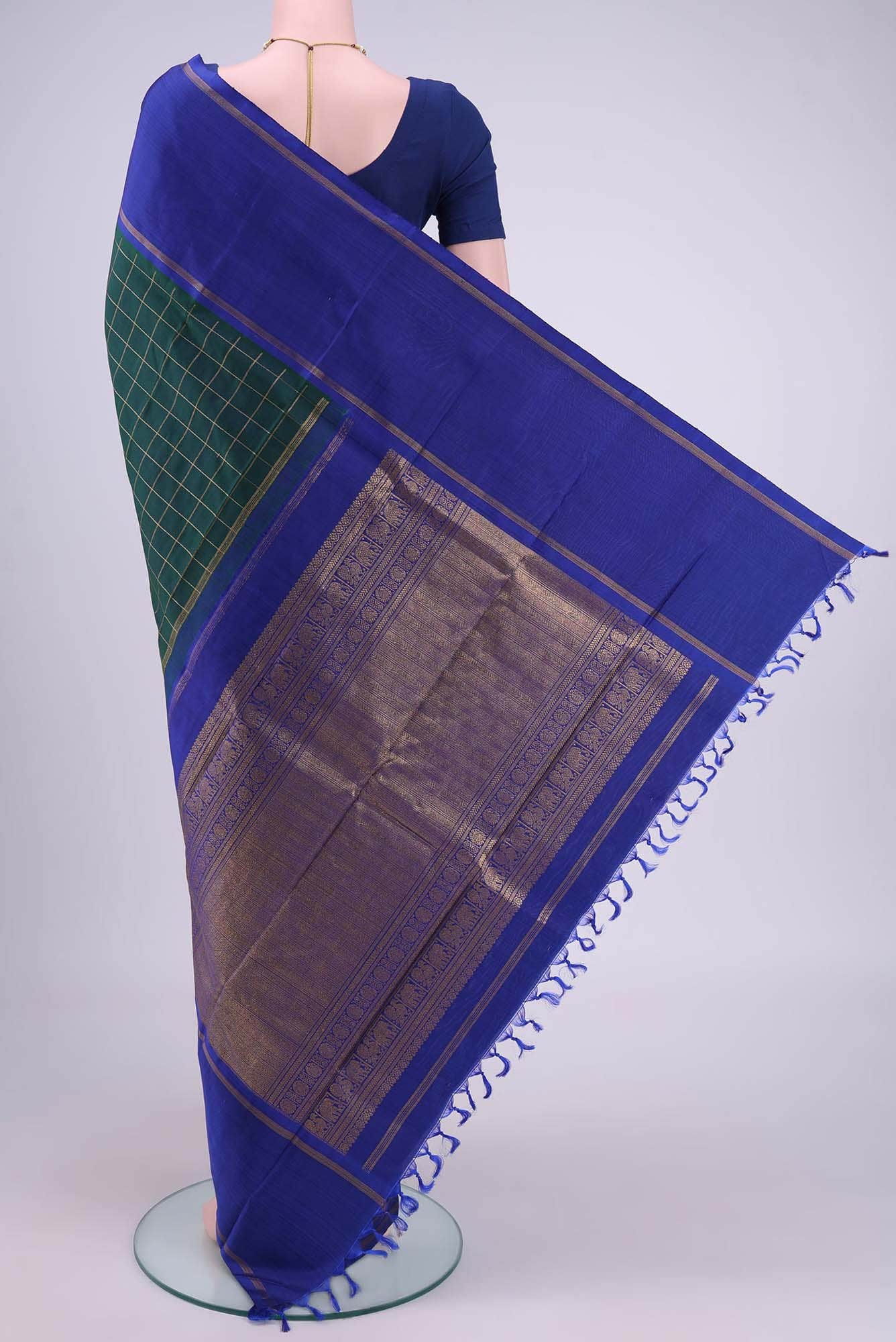 Bottle Green Kanchipuram Saree