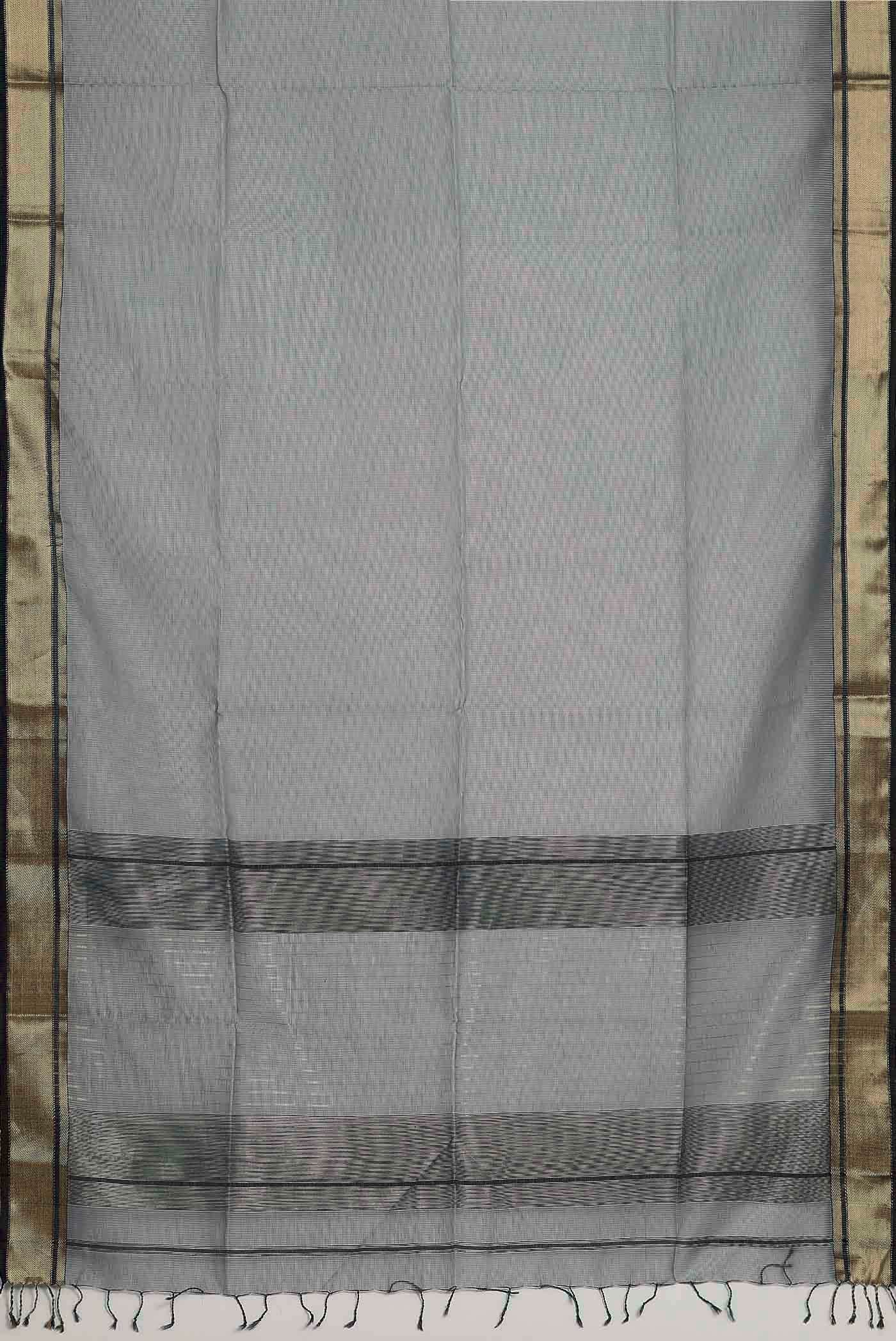 Grey Maheshwari Silk Cotton Saree
