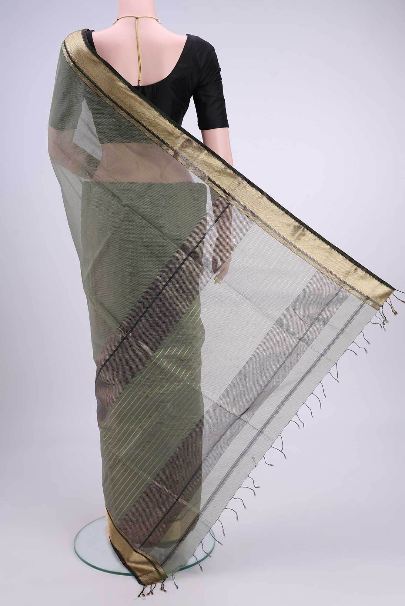 yes Dual Tone Maheshwari Silk Cotton Saree