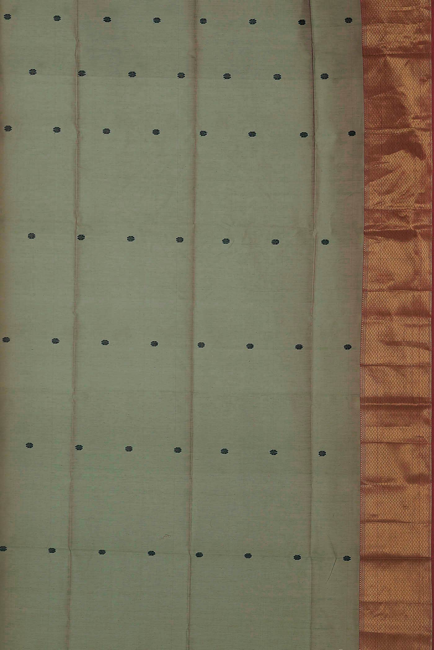 Sage Green Maheshwari Silk Cotton Saree