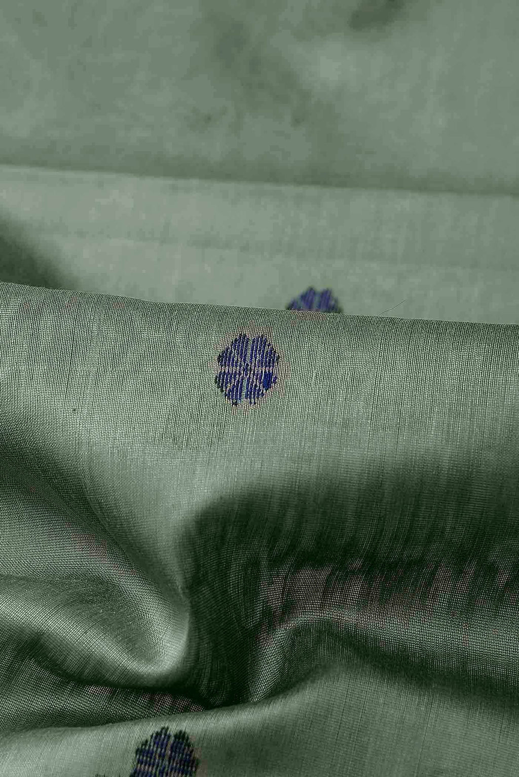 Sage Green Maheshwari Silk Cotton Saree