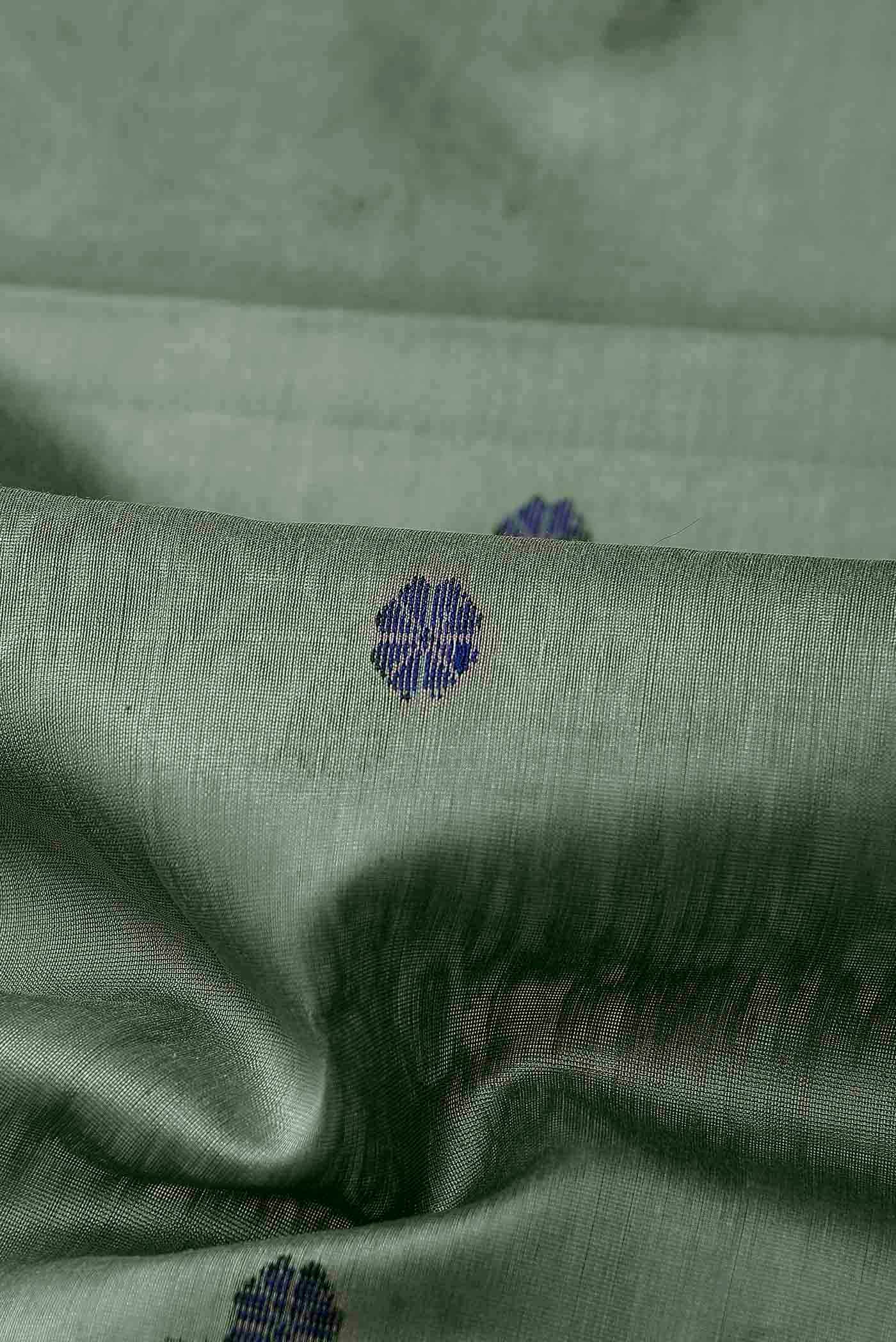 Sage Green Maheshwari Silk Cotton Saree