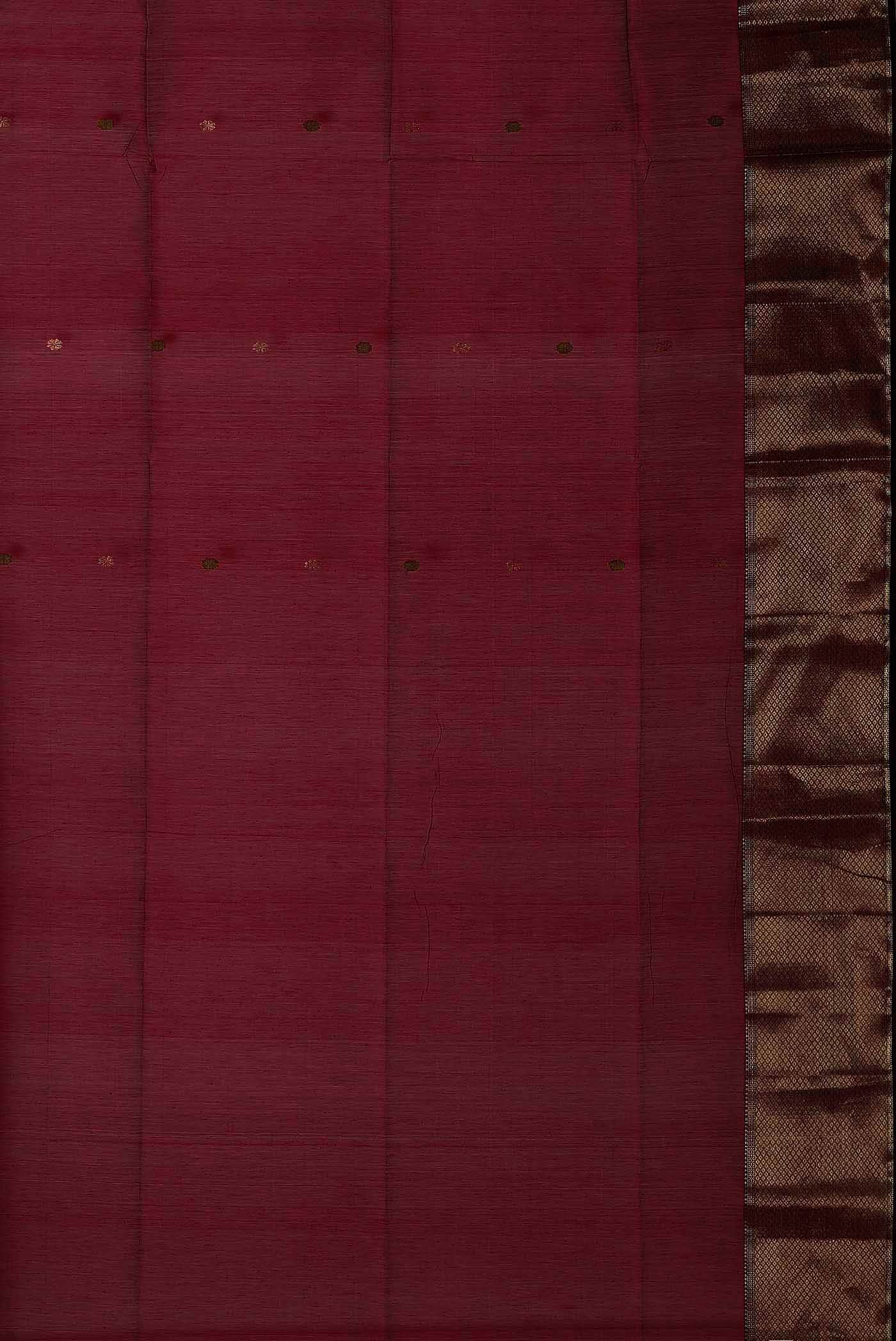 Maroon Maheshwari Silk Cotton Saree