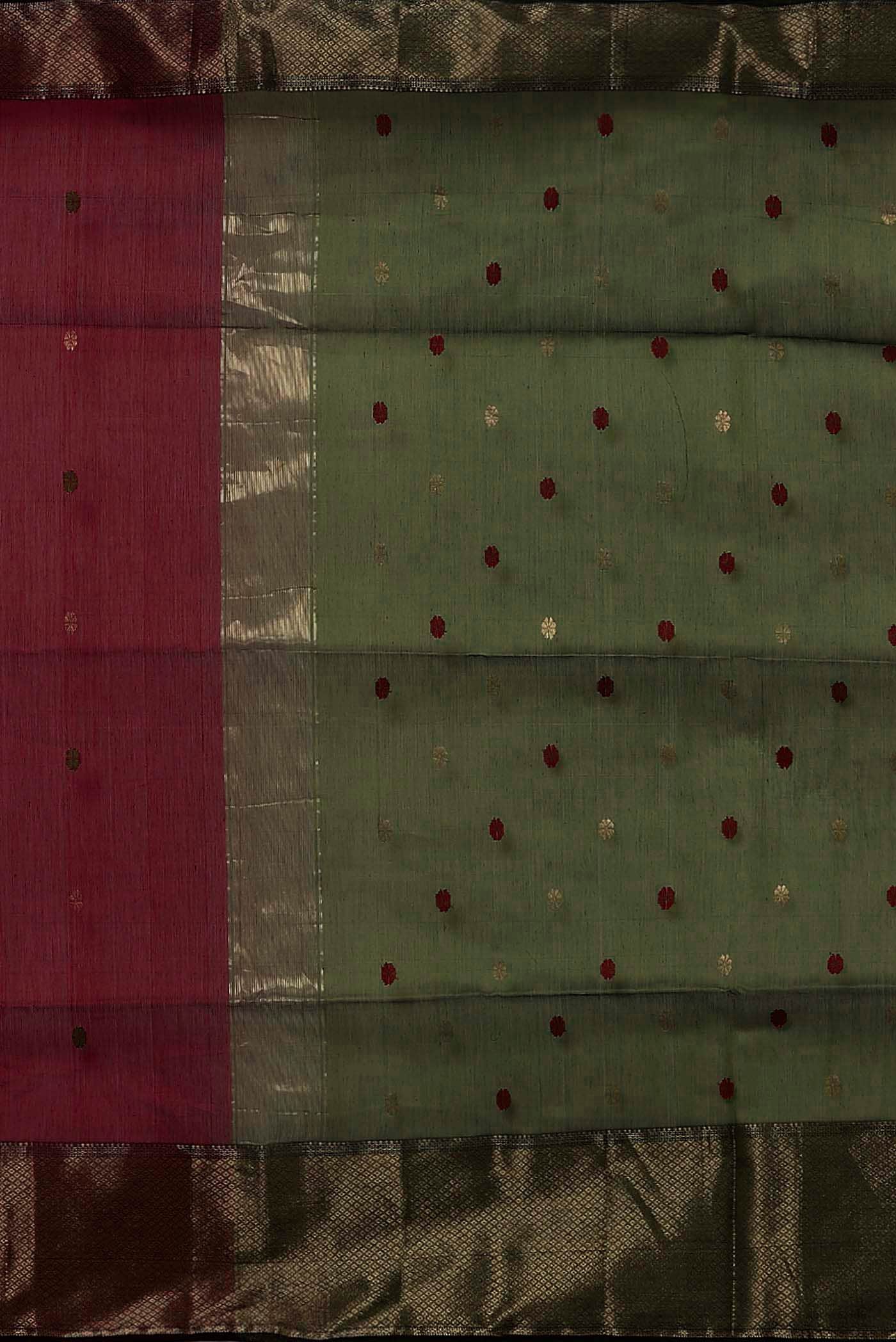 Maroon Maheshwari Silk Cotton Saree