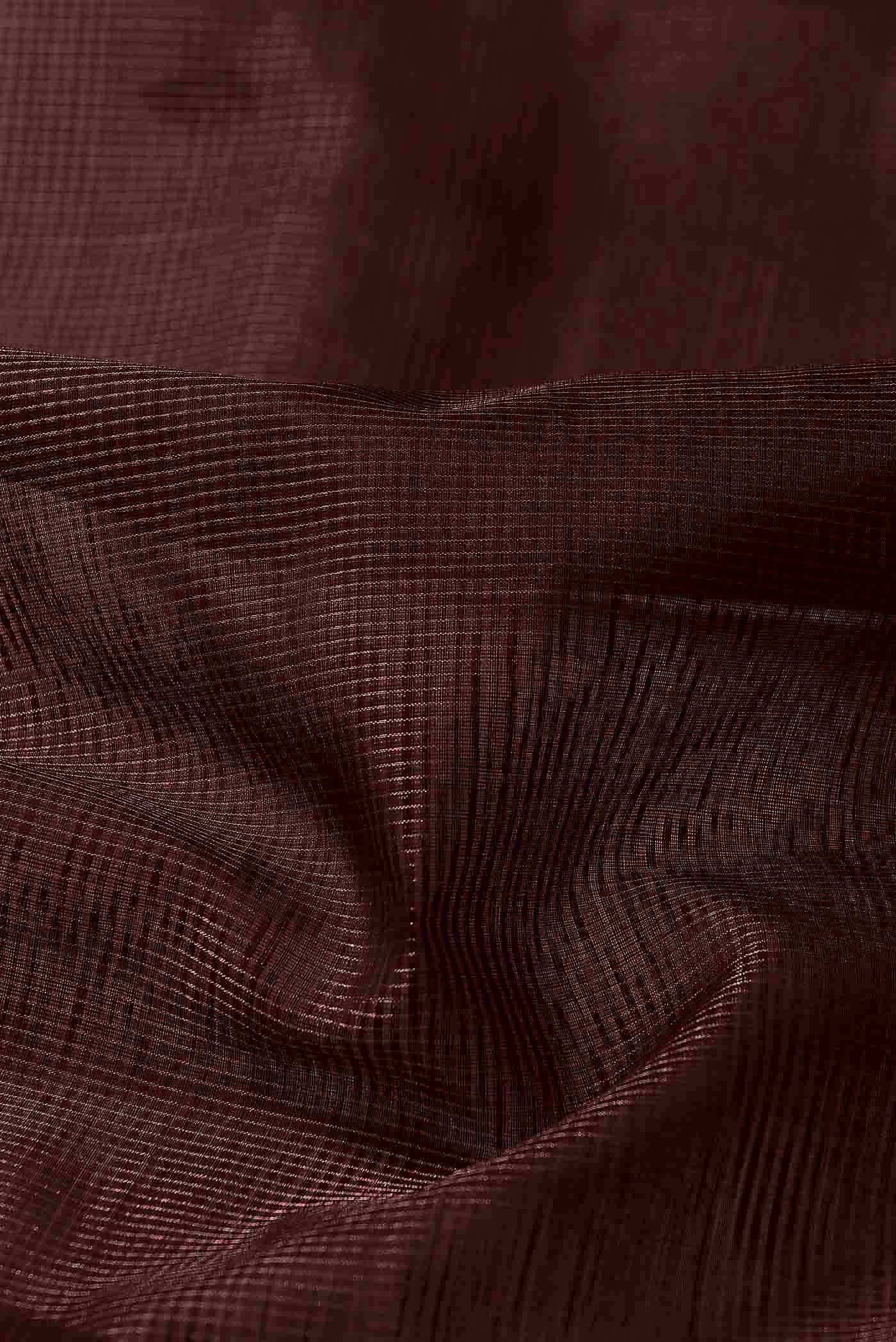 Brown Maheshwari Silk Cotton Saree