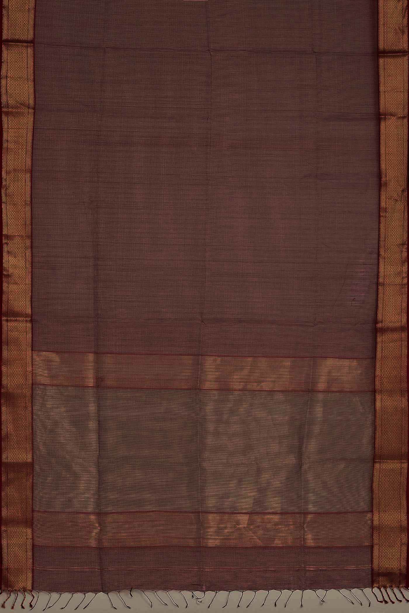 Brown Maheshwari Silk Cotton Saree
