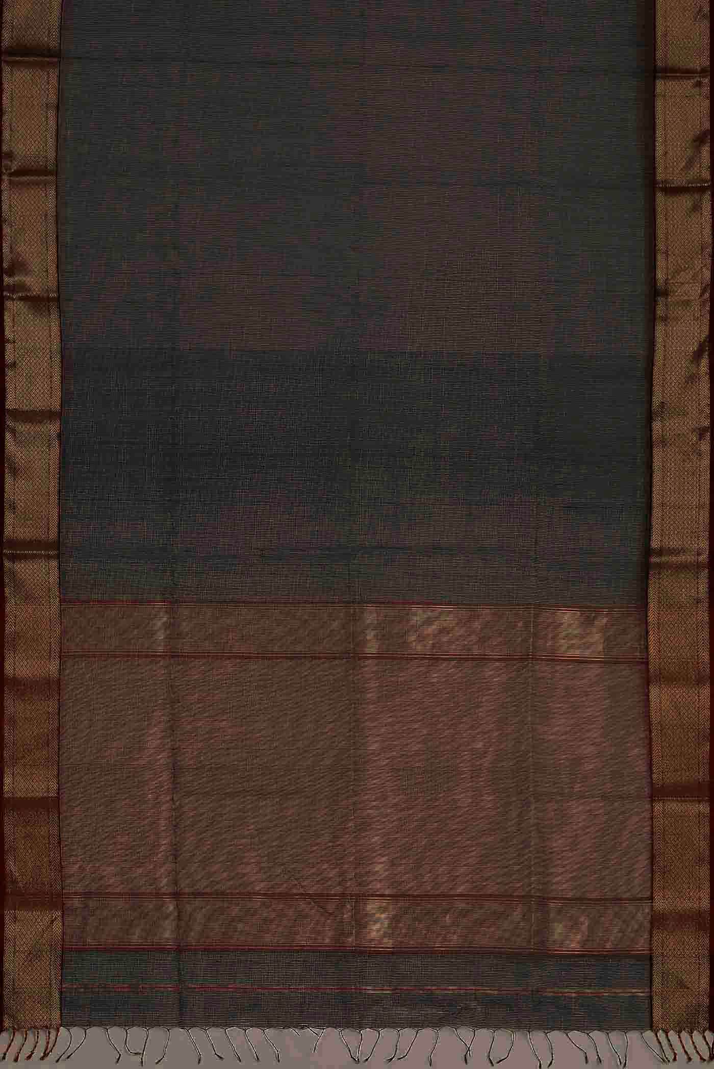 Black Maheshwari Silk Cotton Saree