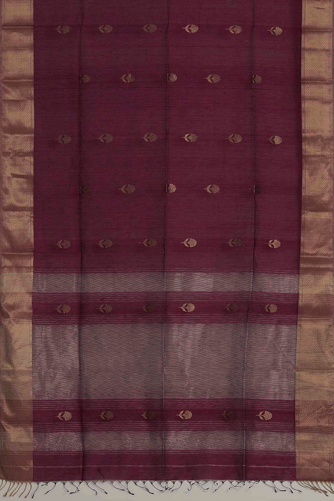 Magenta Maheshwari Silk Cotton Saree