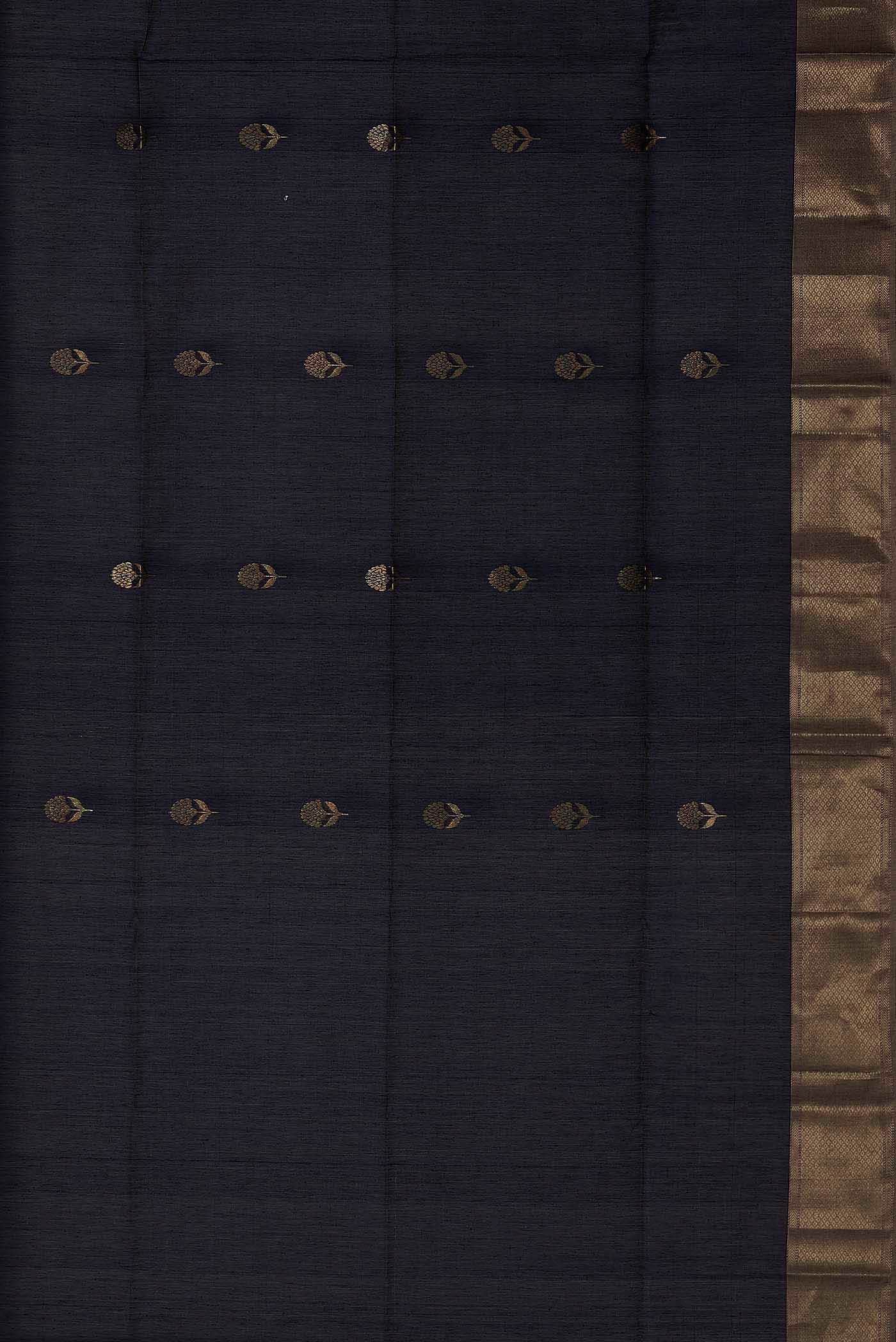 Navy Blue Maheshwari Silk Cotton Saree