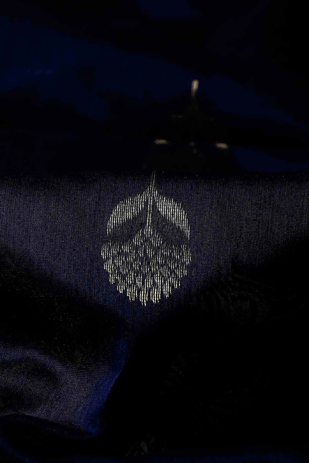 Navy Blue Maheshwari Silk Cotton Saree