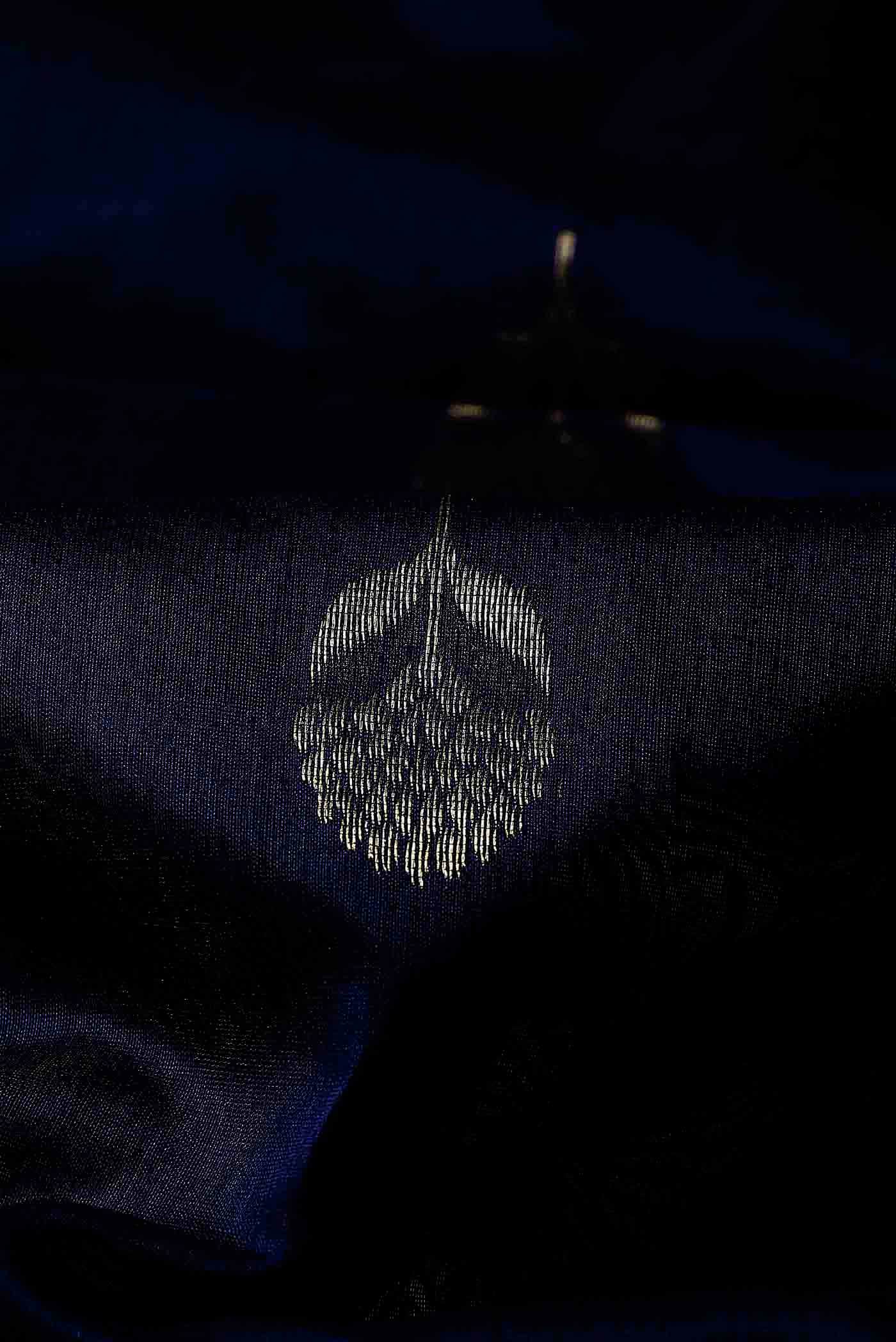 Navy Blue Maheshwari Silk Cotton Saree