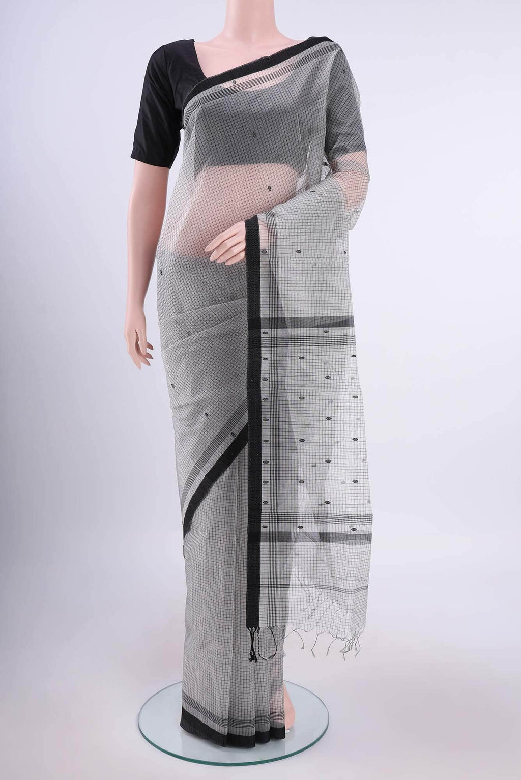 Off White Chanderi Silk Cotton Saree