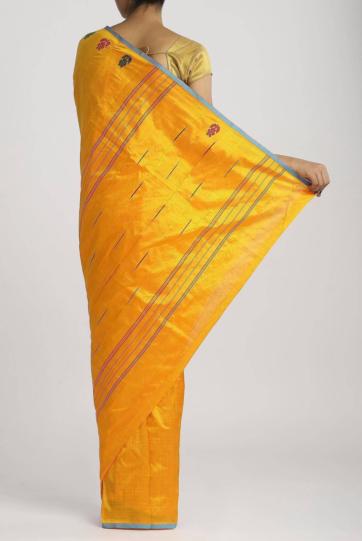 Yellow Kanchipuram Silk Saree