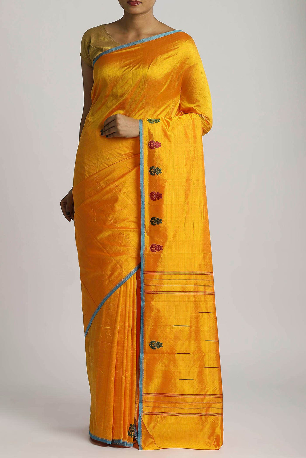 Yellow Kanchipuram Silk Saree