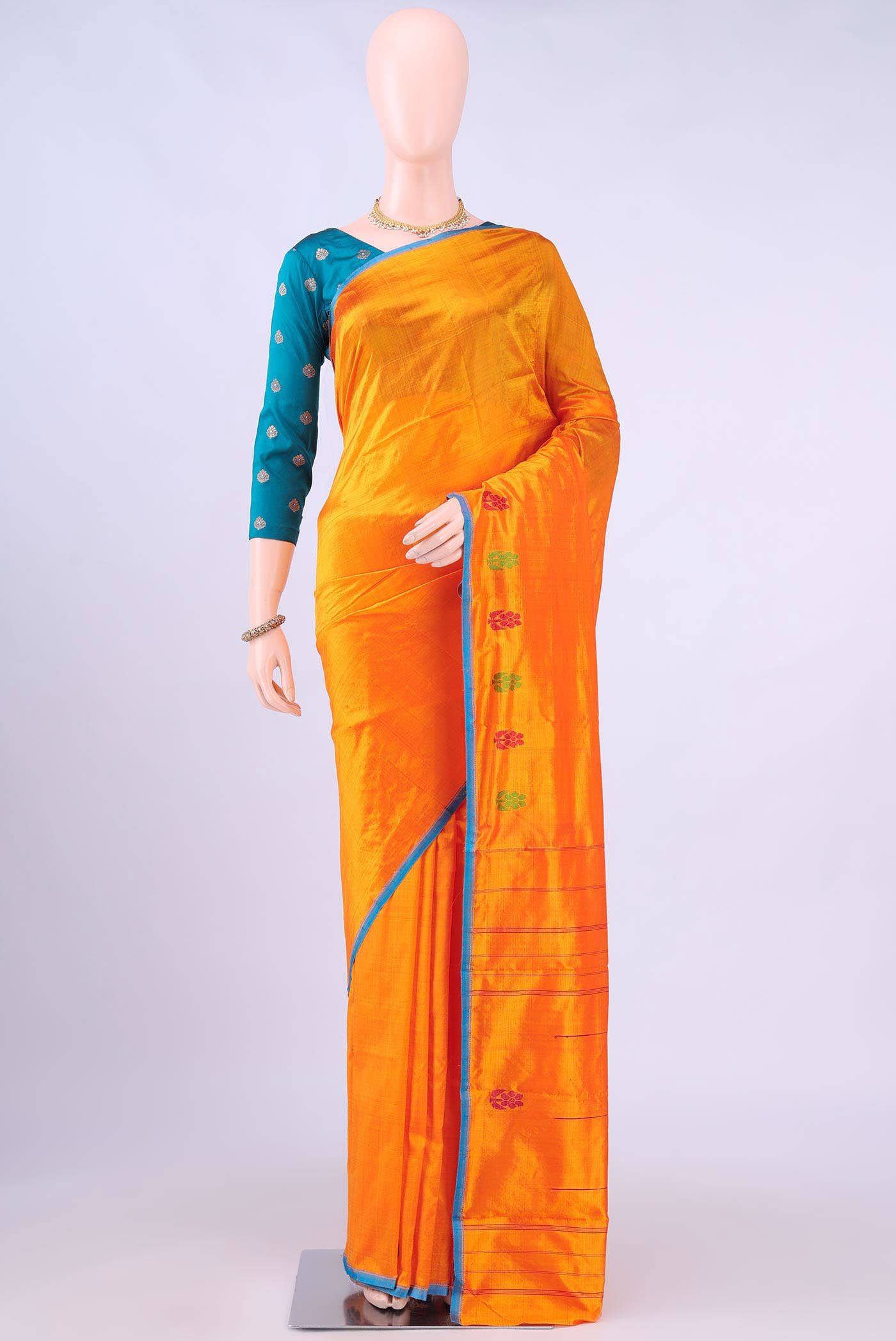 Yellow Kanchipuram Silk Saree