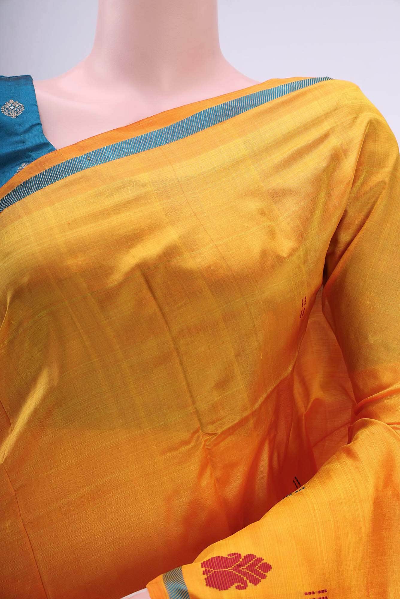 Yellow Kanchipuram Silk Saree