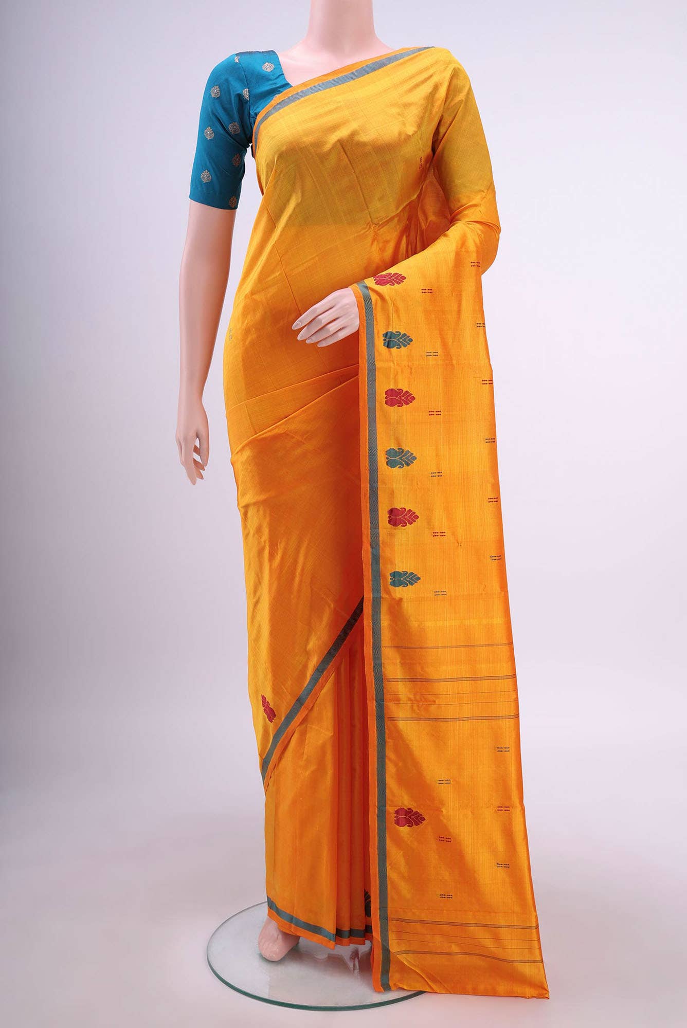 Yellow Kanchipuram Silk Saree