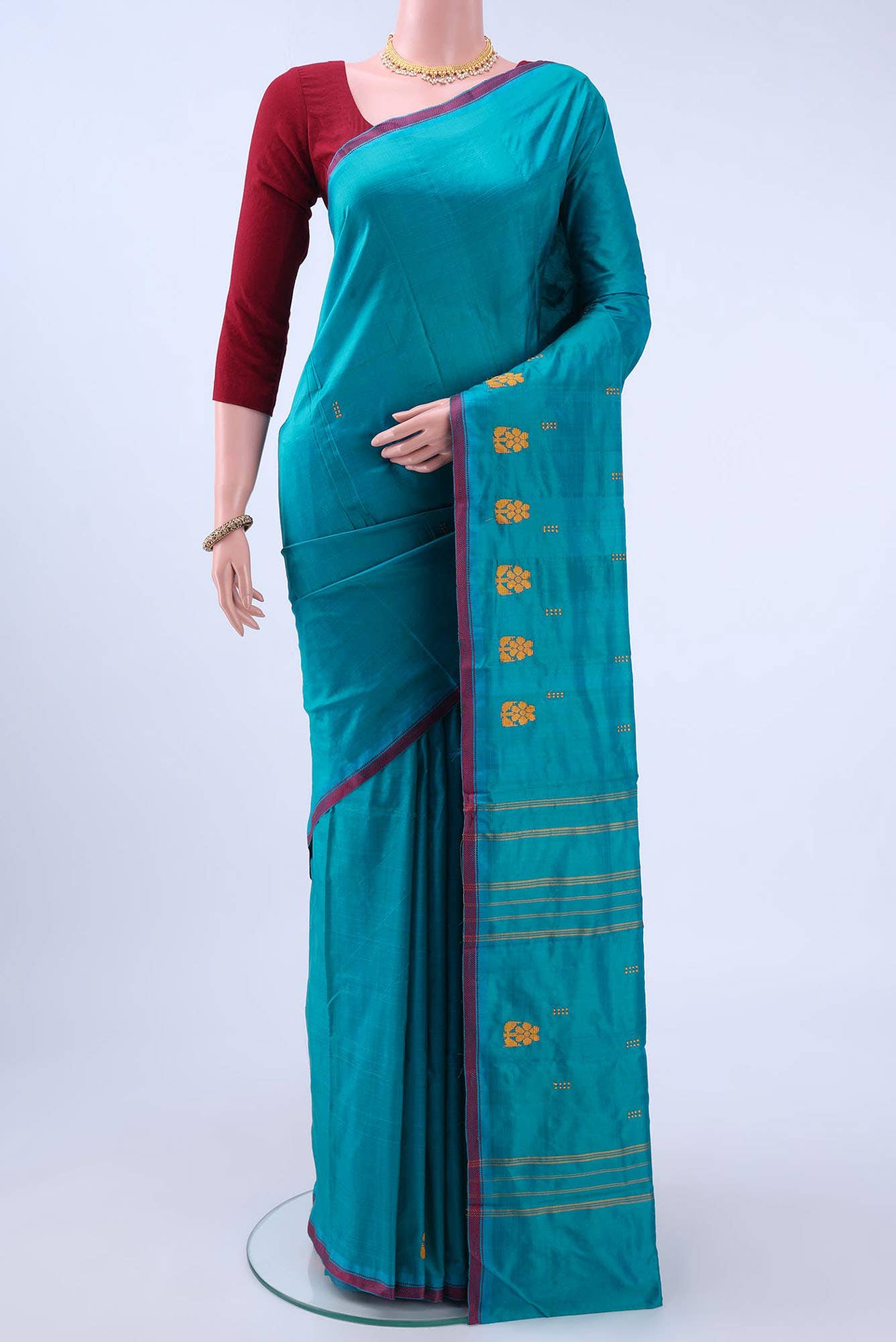 Blue Kanchipuram Silk Saree