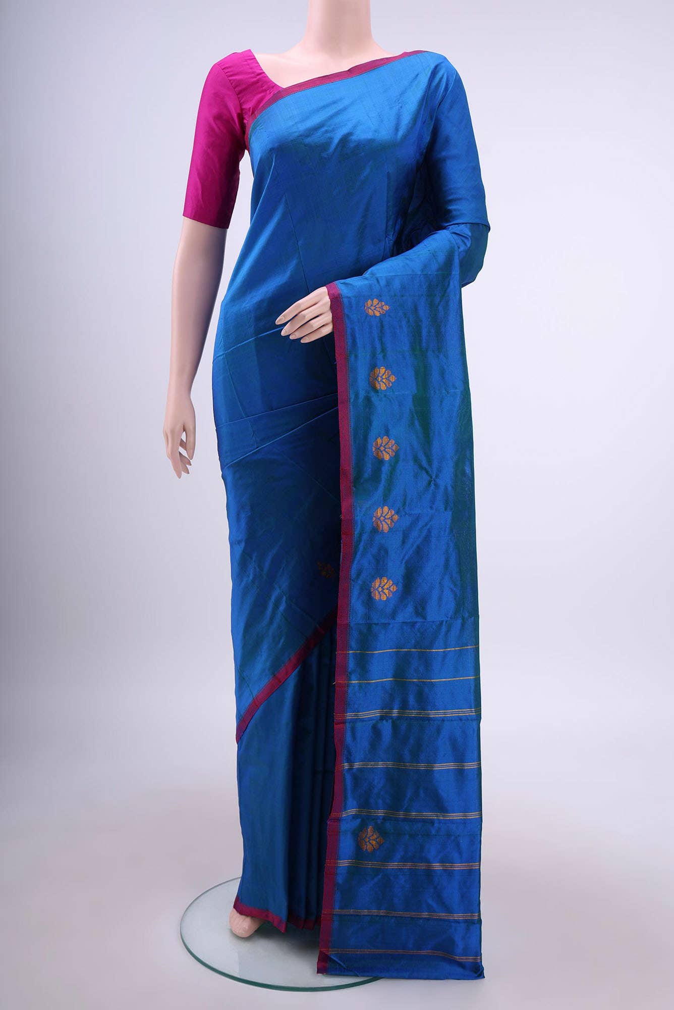 Blue Kanchipuram Silk Saree