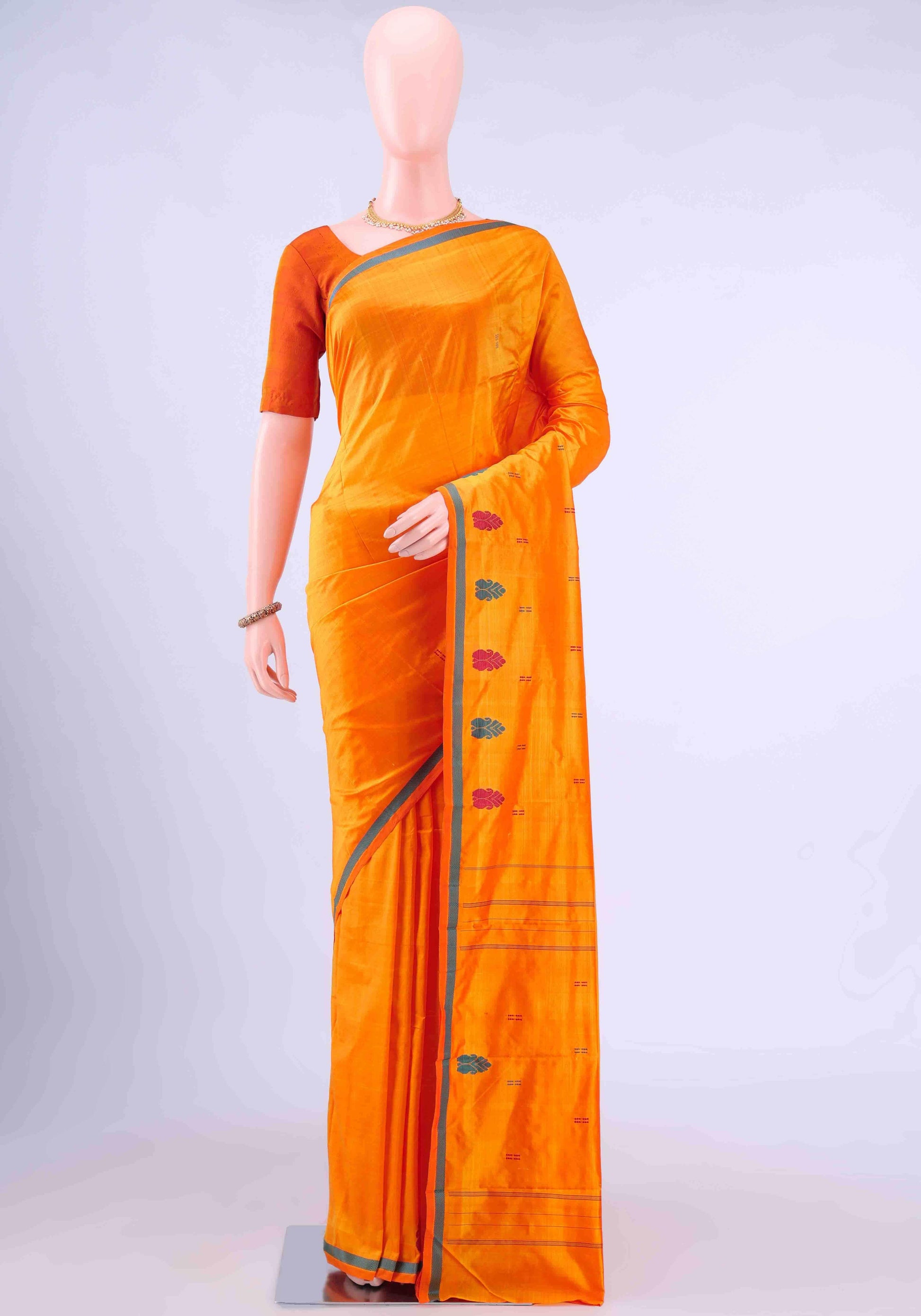 Yellow Dual Tone Kanchipuram Silk Saree