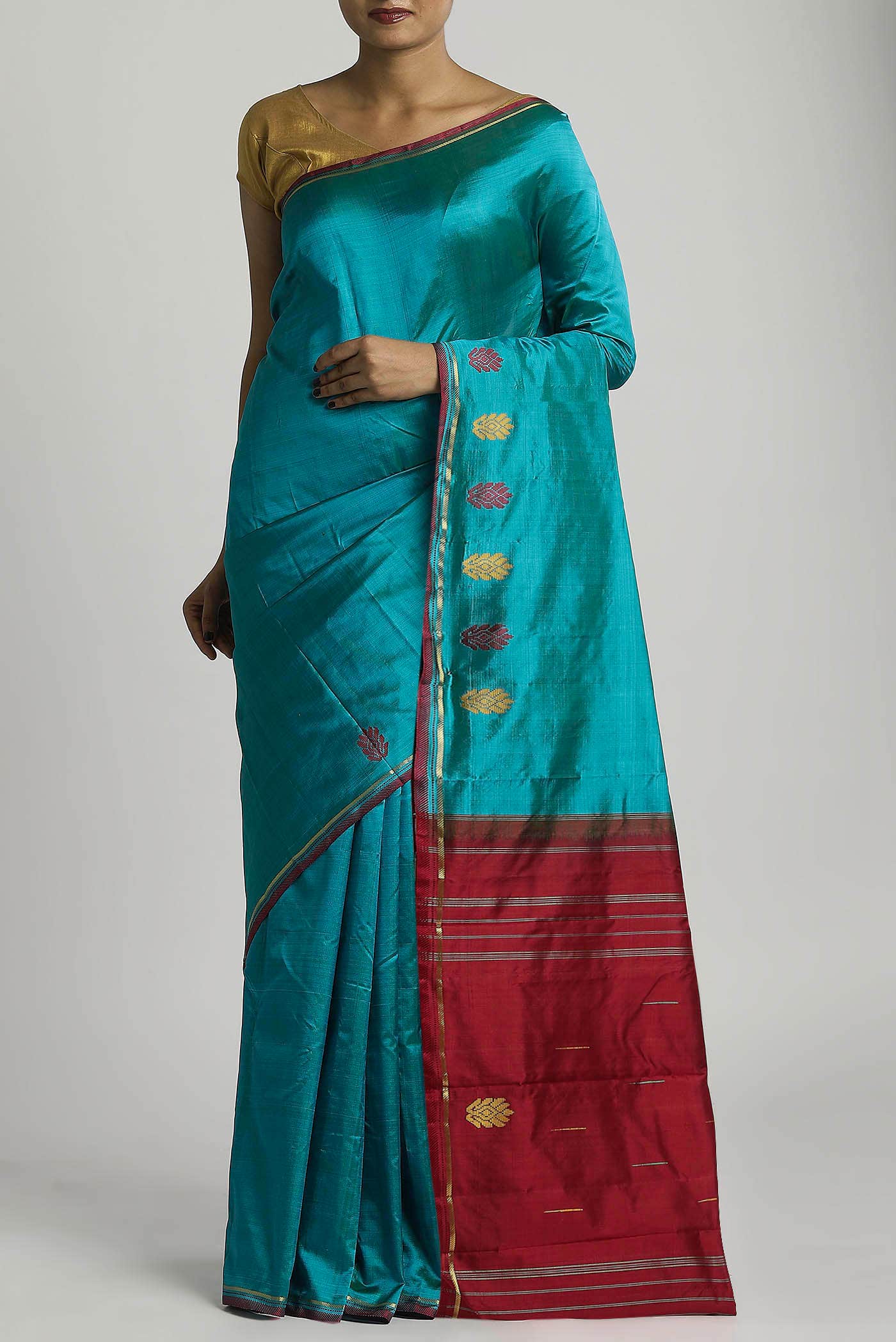 Blue Kanchipuram Silk Saree