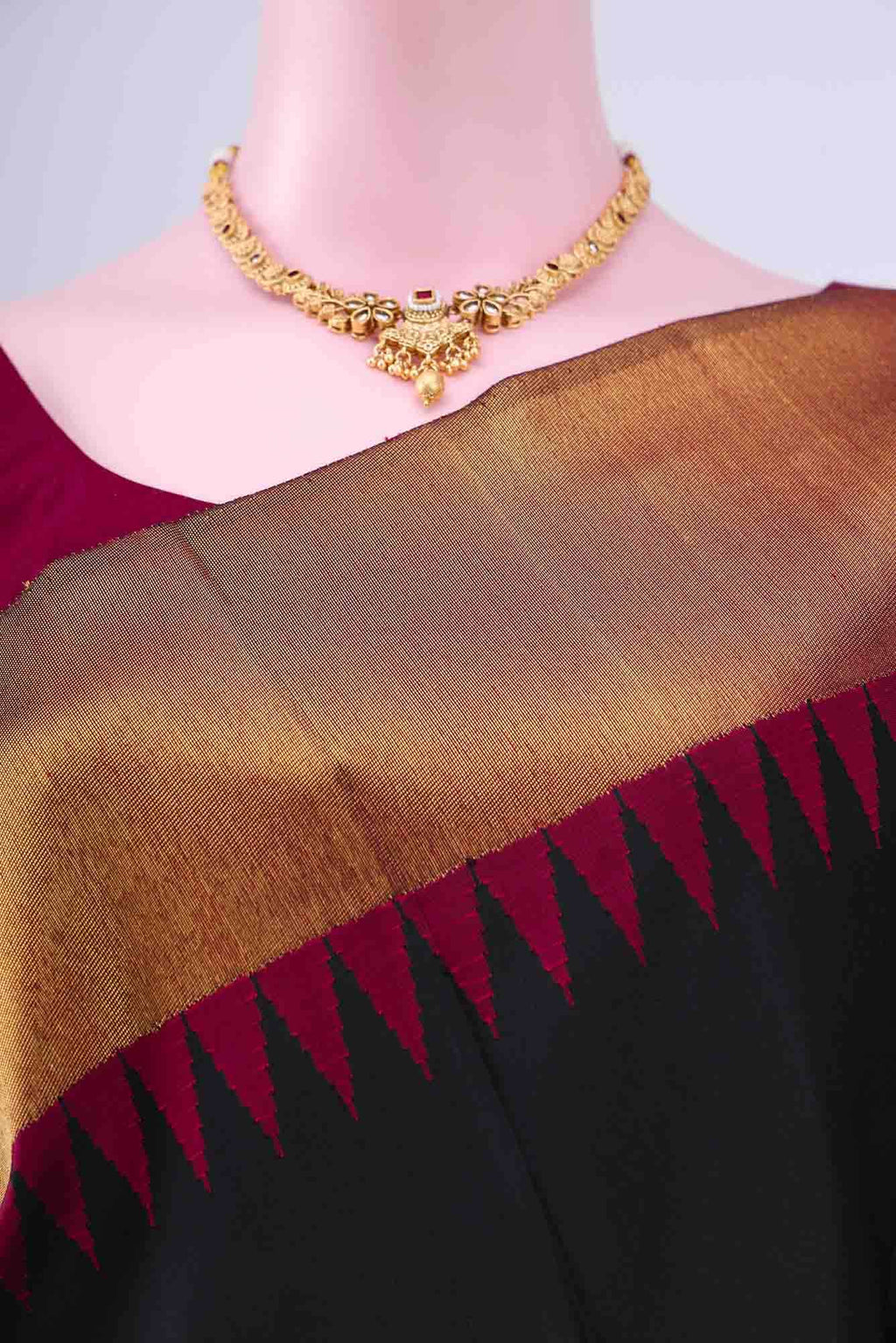 Black Kanchipuram Silk Saree