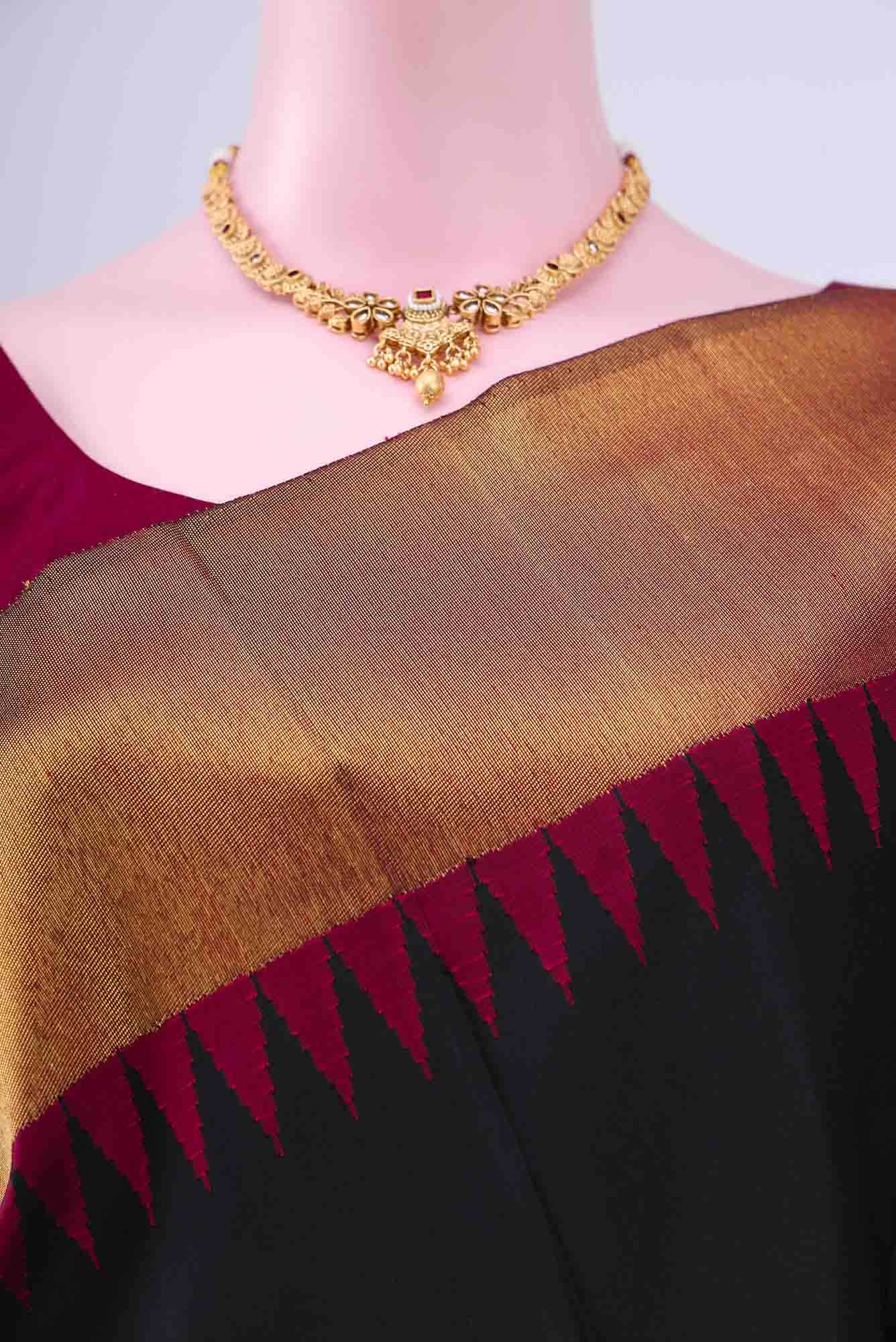 Black Kanchipuram Silk Saree